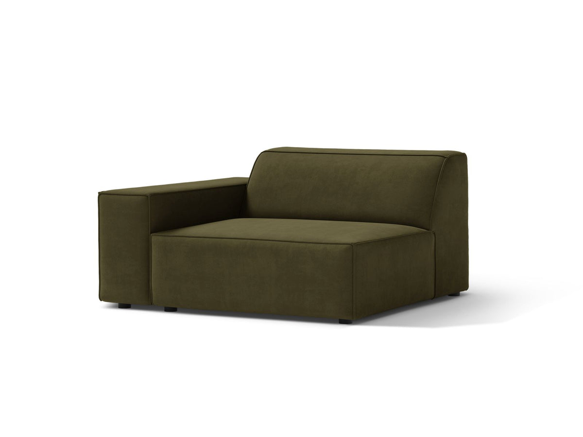 1-Sitzer Modul links Jodie in Green-Bluvel präsentiert im Onlineshop von KAQTU Design AG. Modulares Sofa ist von Micadoni