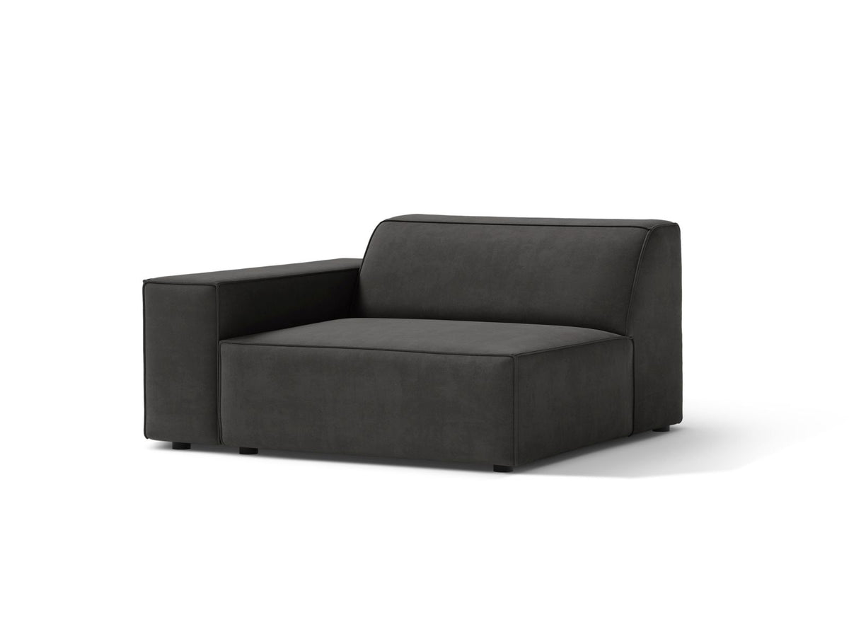 1-Sitzer Modul links Jodie in Grey-Bluvel präsentiert im Onlineshop von KAQTU Design AG. Modulares Sofa ist von Micadoni