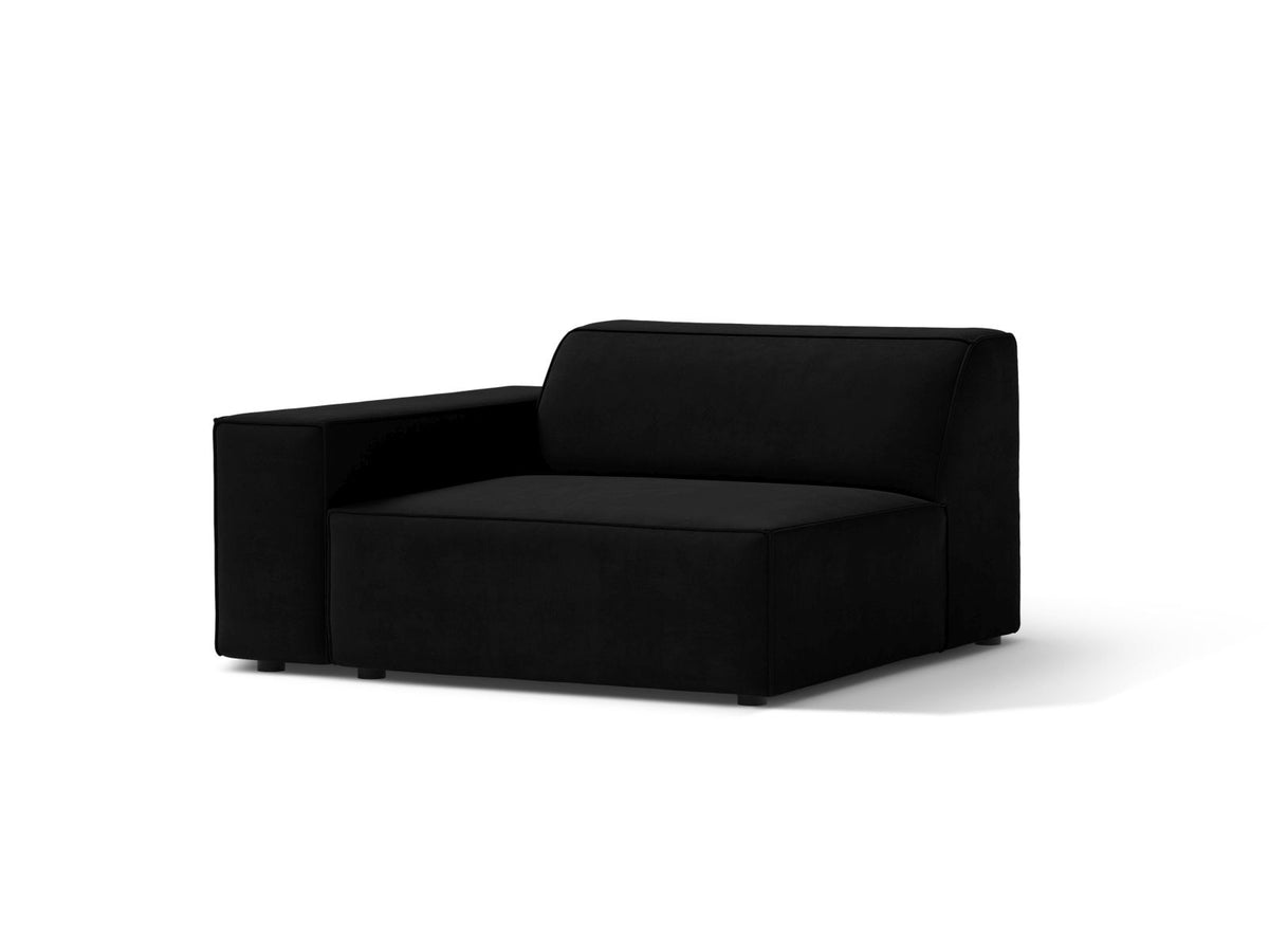 1-Sitzer Modul links Jodie in Black-Bluvel präsentiert im Onlineshop von KAQTU Design AG. Modulares Sofa ist von Micadoni