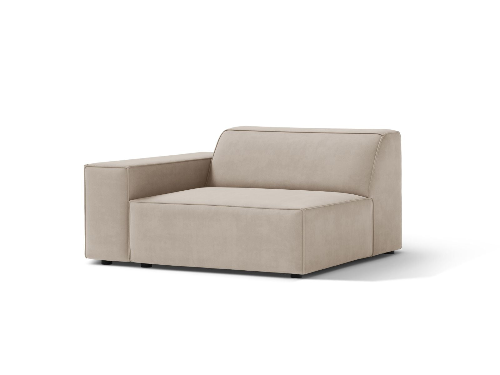 Elegantes 1-Sitzer Modul links Jodie in hochwertigem Dunkelbeige, ideal für individuelle Sofa-Kombinationen und zeitgemäße Einrichtung.