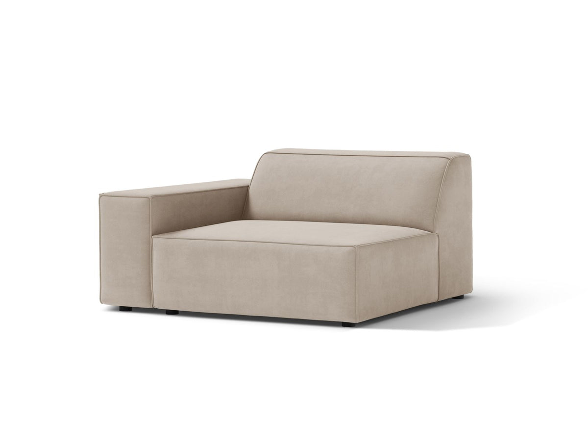 1-Sitzer Modul links Jodie in Dark Beige-Bluvel präsentiert im Onlineshop von KAQTU Design AG. Modulares Sofa ist von Micadoni