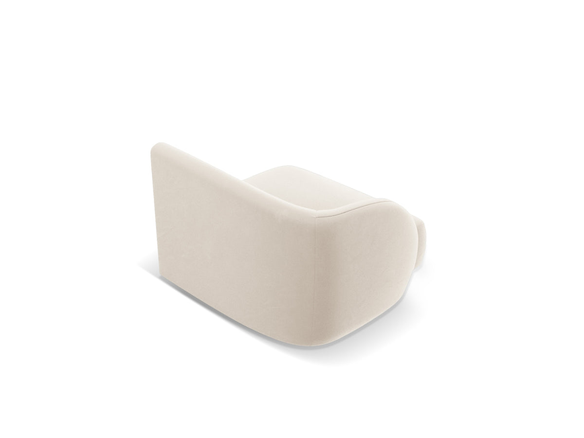 Miley Velour Modul links 1 Sitzer in Light Beige-Bluvel präsentiert im Onlineshop von KAQTU Design AG. Modulares Sofa ist von Micadoni