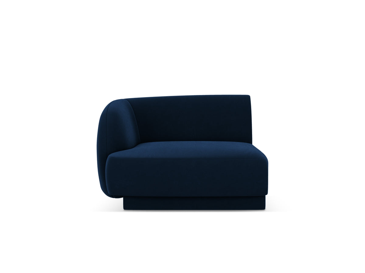 Miley Velour Modul links 1 Sitzer in Royal Blue-Bluvel präsentiert im Onlineshop von KAQTU Design AG. Modulares Sofa ist von Micadoni
