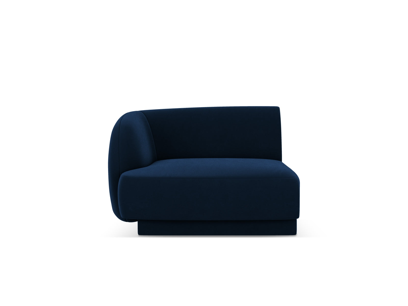 Miley Velour Modul links 1 Sitzer in Royal Blue-Bluvel präsentiert im Onlineshop von KAQTU Design AG. Modulares Sofa ist von Micadoni