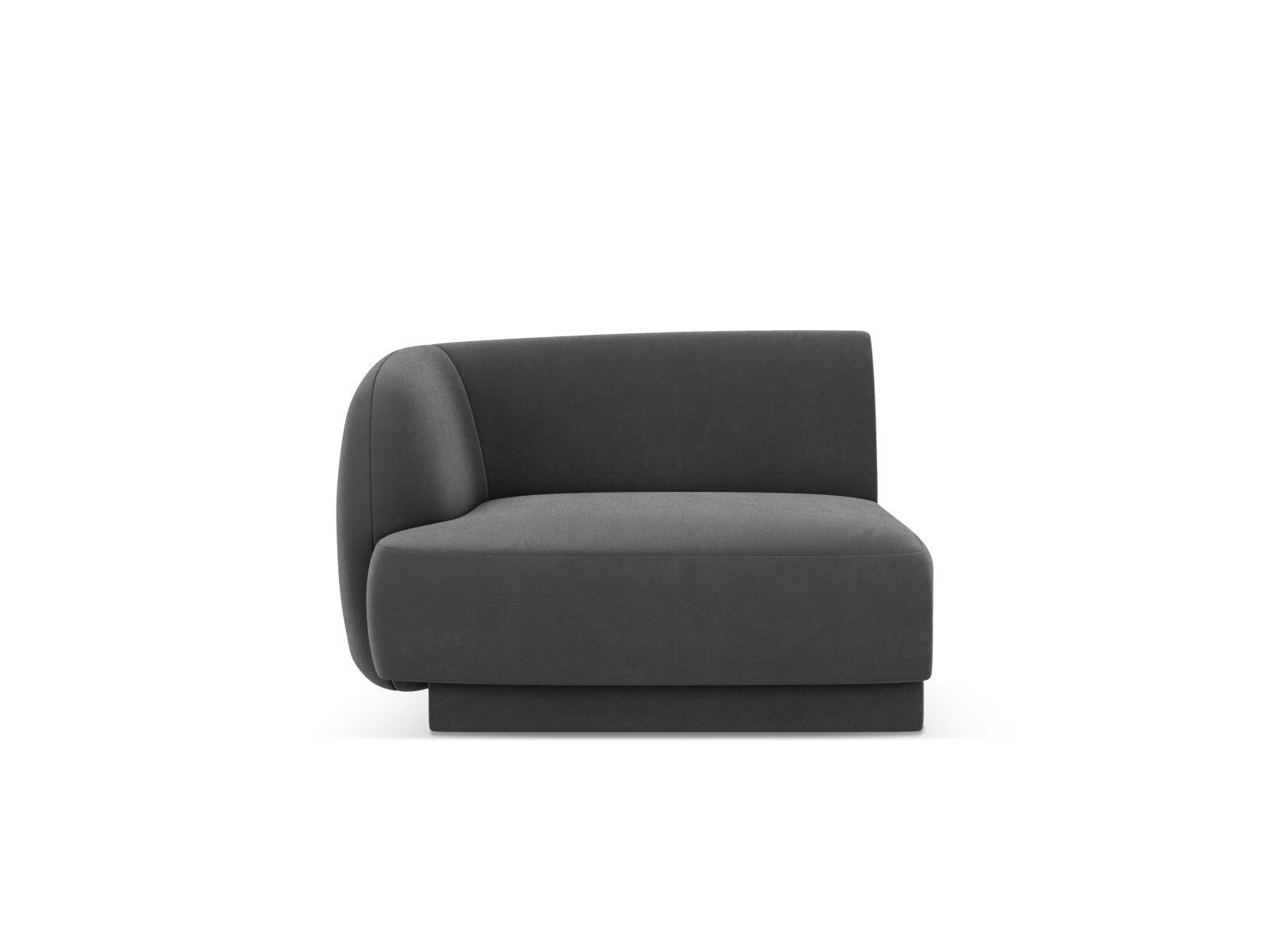 Miley Velour Modul links 1 Sitzer in Grey präsentiert im Onlineshop von KAQTU Design AG. Modulares Sofa ist von Micadoni