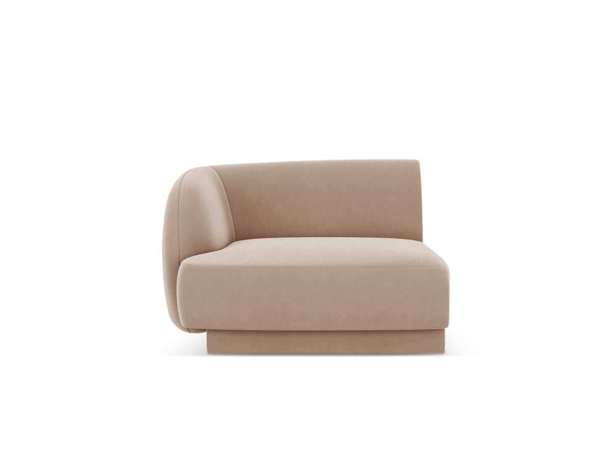 Miley Velour Modul links 1 Sitzer in Cappuccino-Bluvel präsentiert im Onlineshop von KAQTU Design AG. Modulares Sofa ist von Micadoni