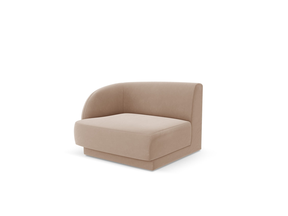 Miley Velour Modul links 1 Sitzer in Cappuccino-Bluvel präsentiert im Onlineshop von KAQTU Design AG. Modulares Sofa ist von Micadoni