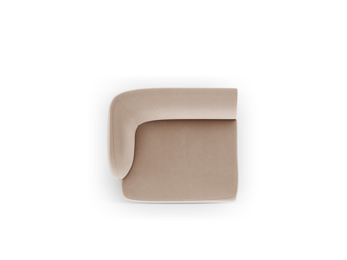 Miley Velour Modul links 1 Sitzer in Cappuccino-Bluvel präsentiert im Onlineshop von KAQTU Design AG. Modulares Sofa ist von Micadoni