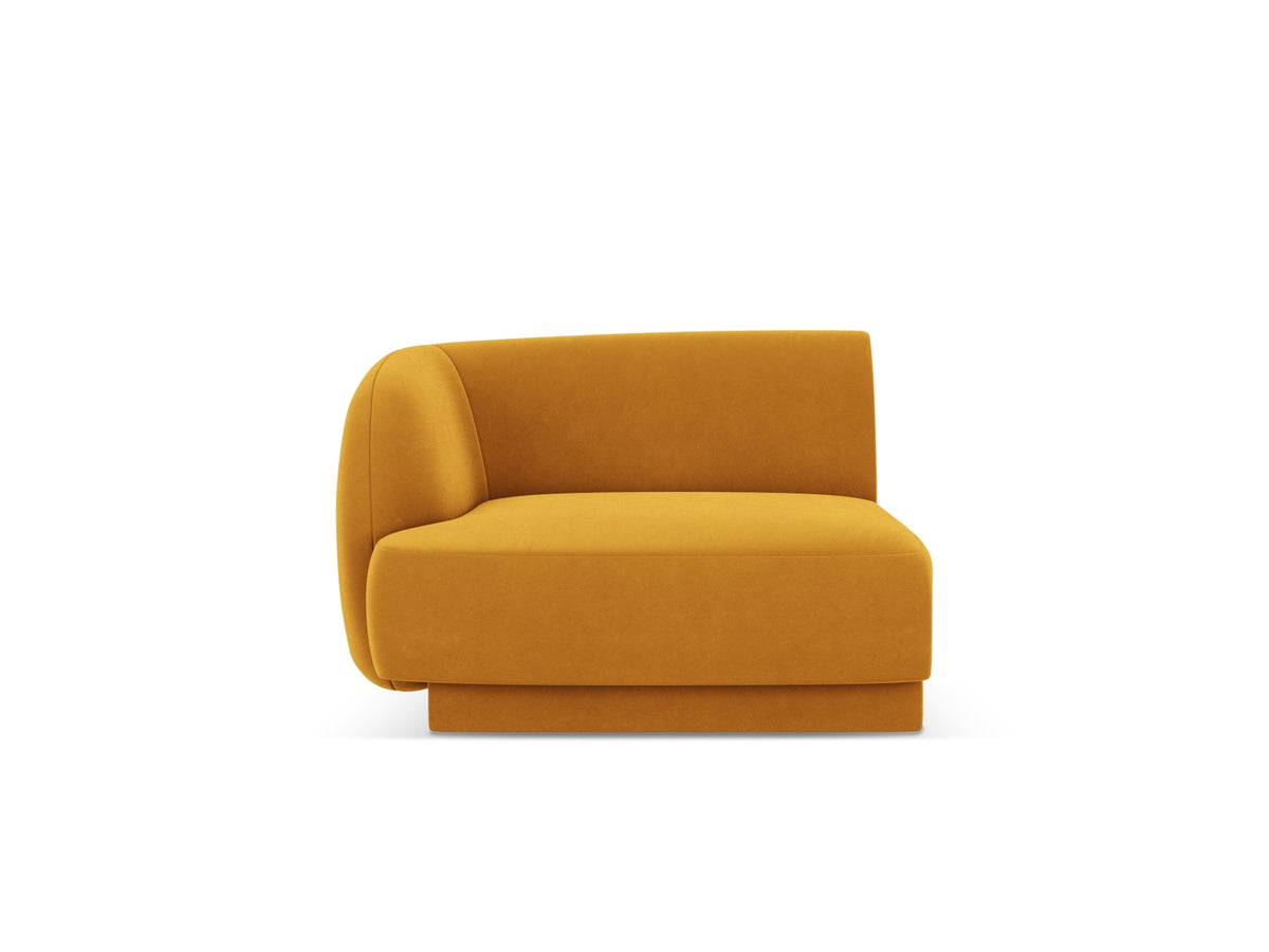 Miley Velour Modul links 1 Sitzer in Yellow-Bluvel präsentiert im Onlineshop von KAQTU Design AG. Modulares Sofa ist von Micadoni