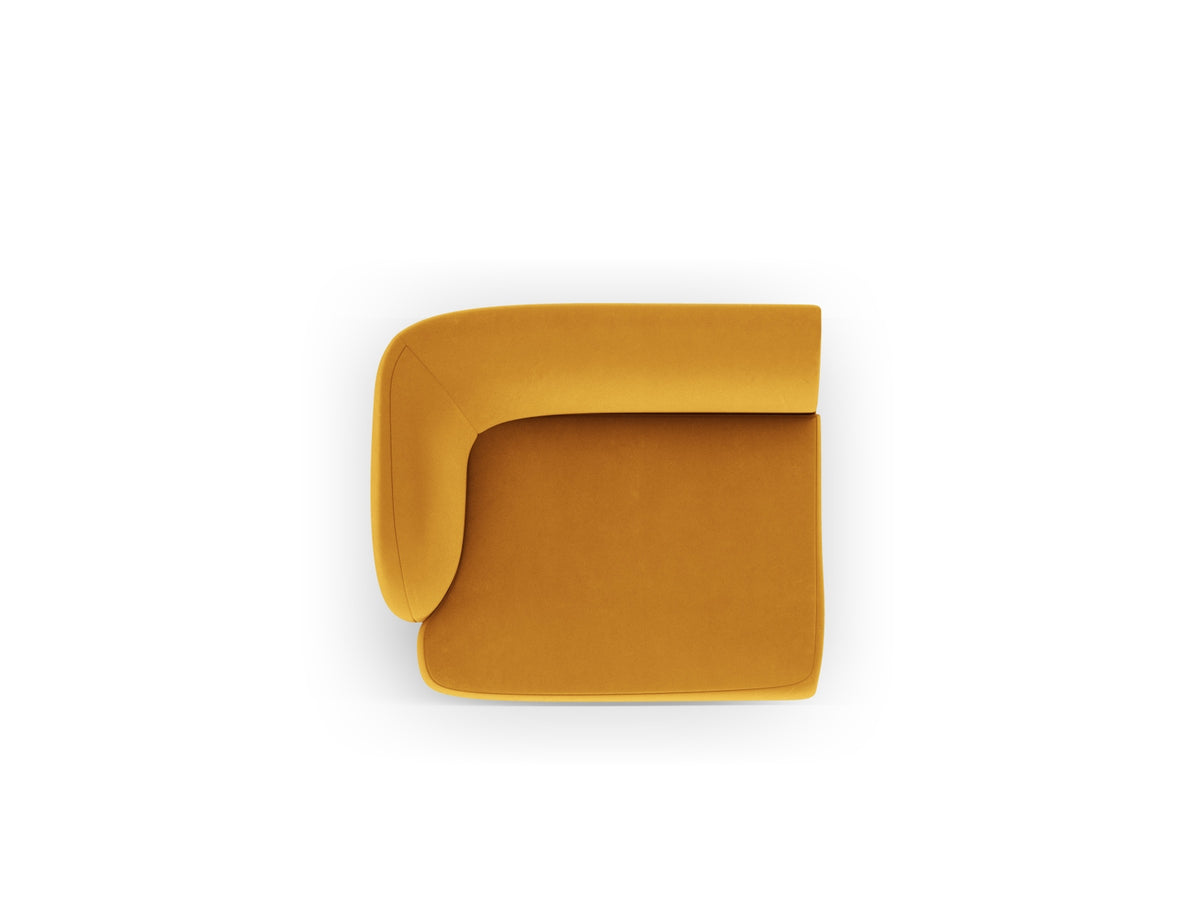 Miley Velour Modul links 1 Sitzer in Yellow-Bluvel präsentiert im Onlineshop von KAQTU Design AG. Modulares Sofa ist von Micadoni