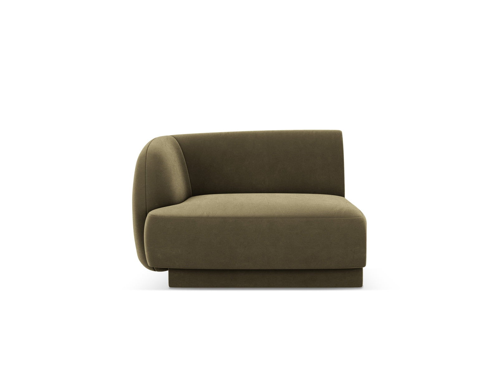 Miley Velour Modul links 1 Sitzer in Green präsentiert im Onlineshop von KAQTU Design AG. Modulares Sofa ist von Micadoni