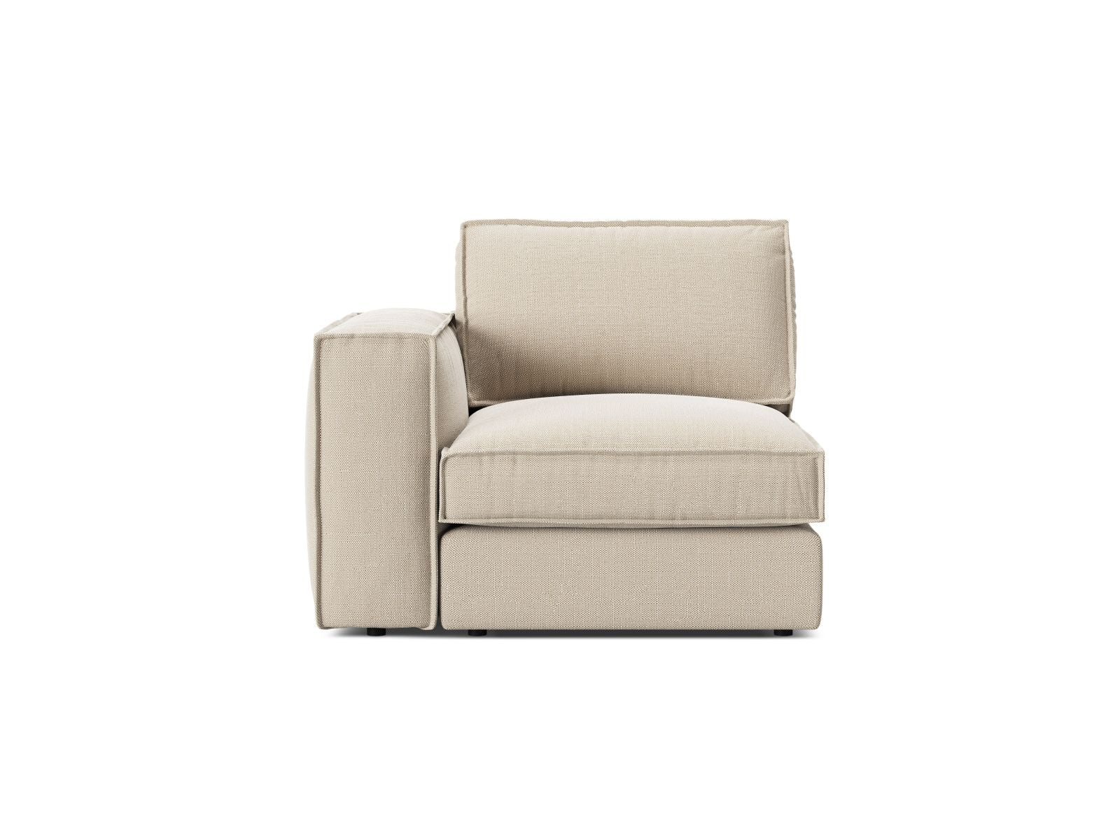 Beige 1-Sitzer Modul links Pola von Micadoni, ideal für individuelle Wohnkonzepte, modern und elegant, erhältlich bei KAQTU Design AG.