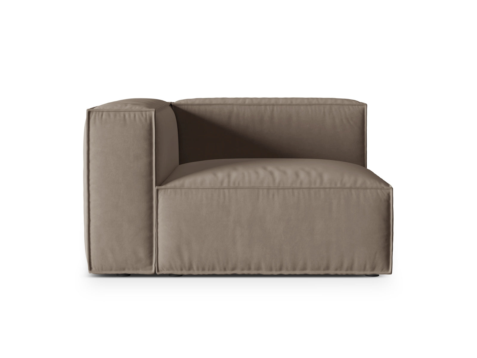 Nuria Velour links Modular Sofa 1 Sitzer in Warm grey-Paris präsentiert im Onlineshop von KAQTU Design AG. Modulares Sofa ist von Micadoni