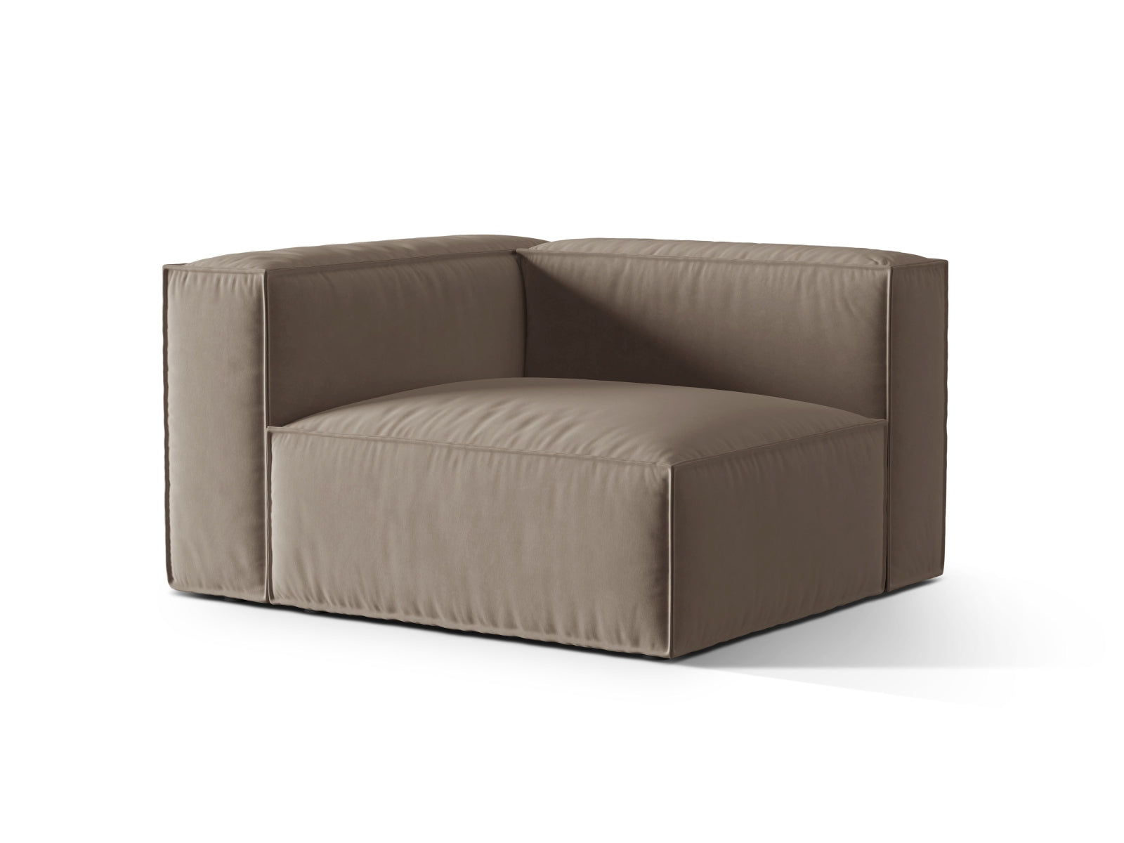 Erleben Sie das stilvolle Nuria Velour 1-Sitzer Sofa von Micadoni. Modular, komfortabel und ideal für moderne Wohnräume!
