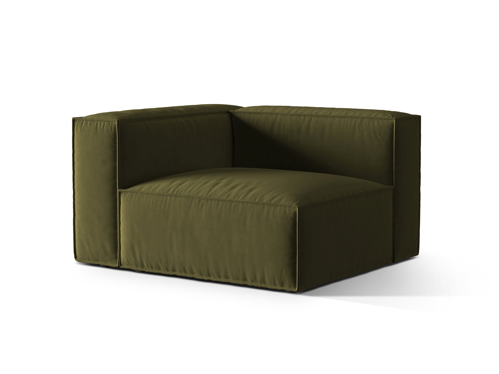 Nuria Velour links Modular Sofa 1 Sitzer in Moss Green Melange-Paris präsentiert im Onlineshop von KAQTU Design AG. Modulares Sofa ist von Micadoni