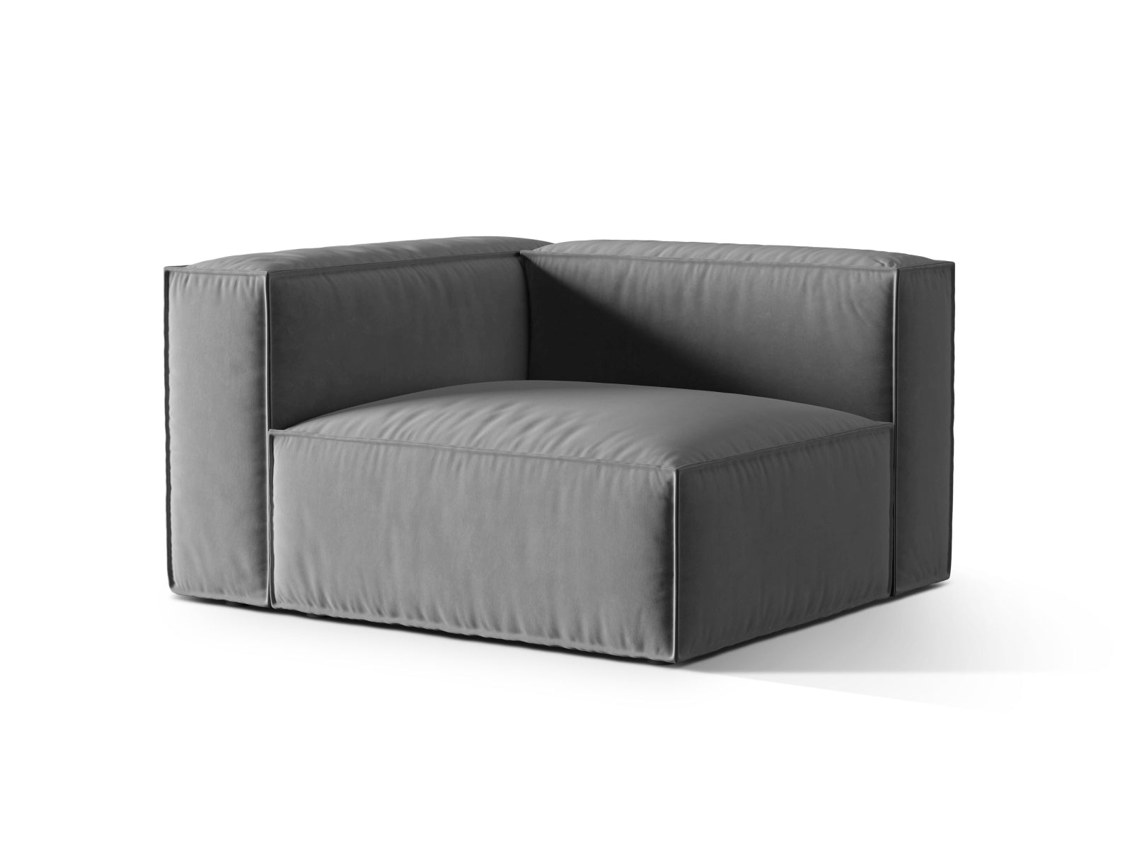 Nuria Velour links Modular Sofa 1 Sitzer in Grey-Paris präsentiert im Onlineshop von KAQTU Design AG. Modulares Sofa ist von Micadoni
