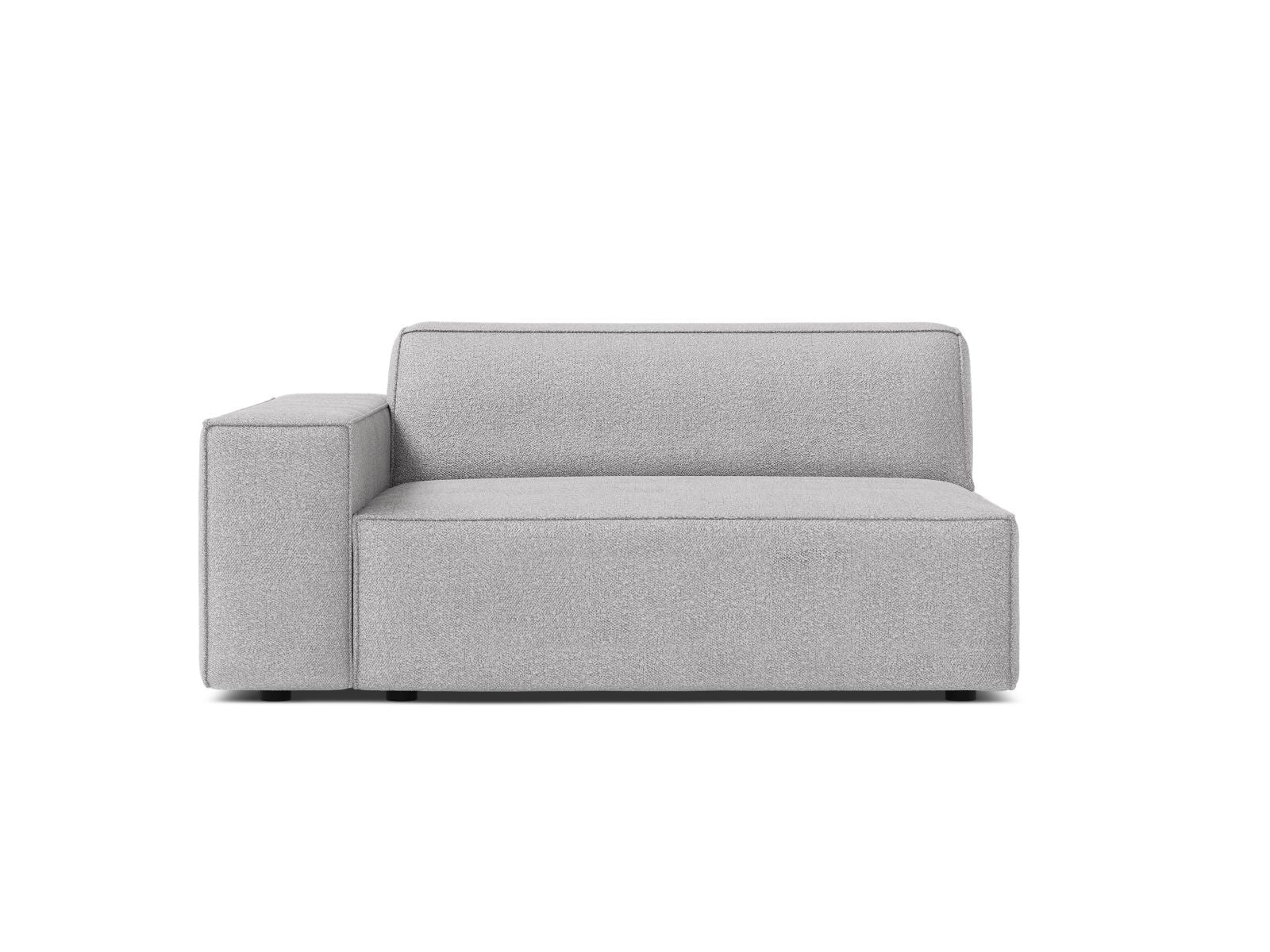Stylisches 1-Sitzer Modul links Jodie in sanftem Grau, perfekt für kreative Sofa-Kombinationen und zeitgemäße Einrichtungskonzepte.