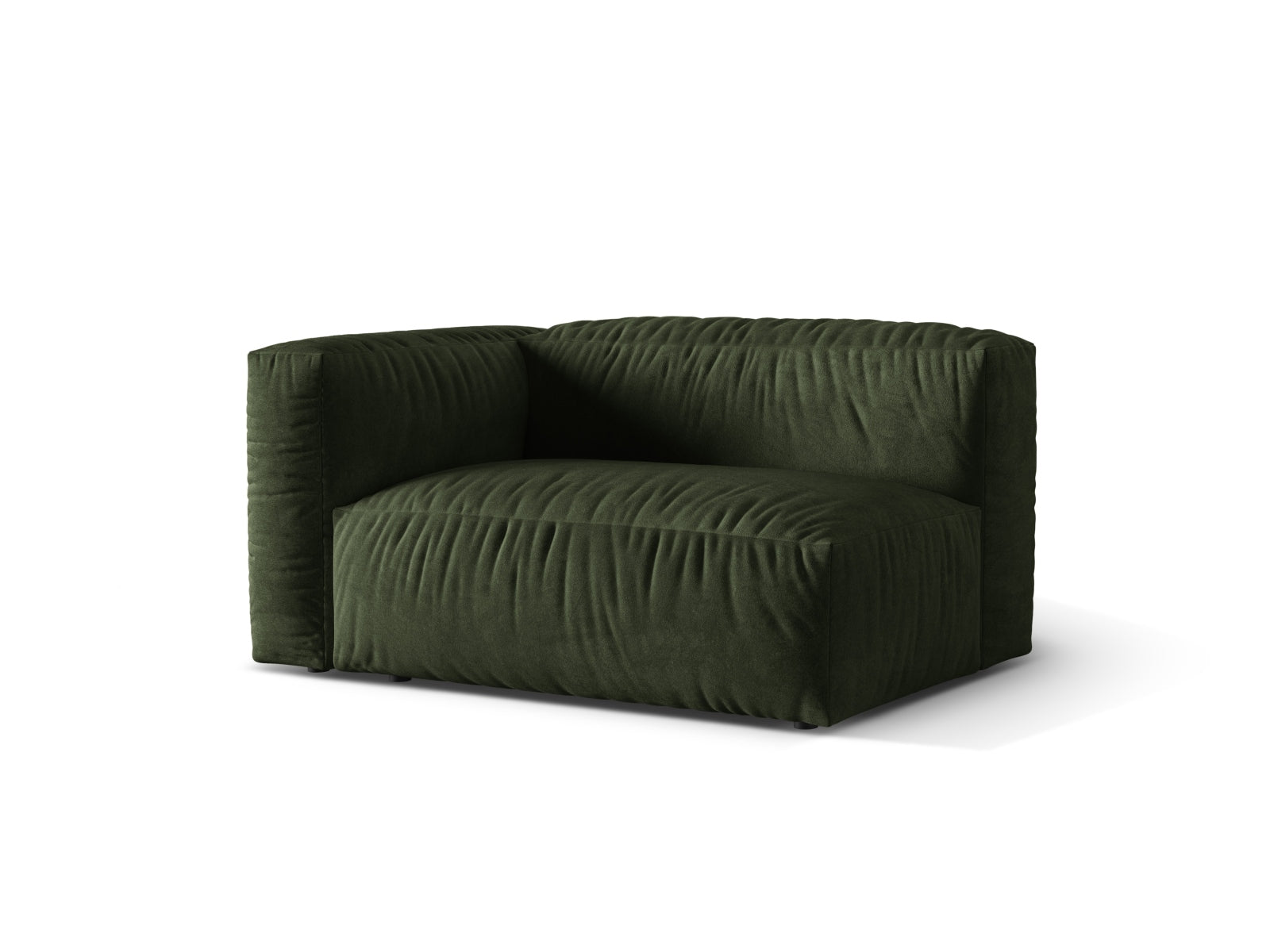 Stylischer linker 1-Sitzer des Martina Moduls in Green-Vogue, perfekt für trendbewusste Wohnkonzepte und entspannende Momente.