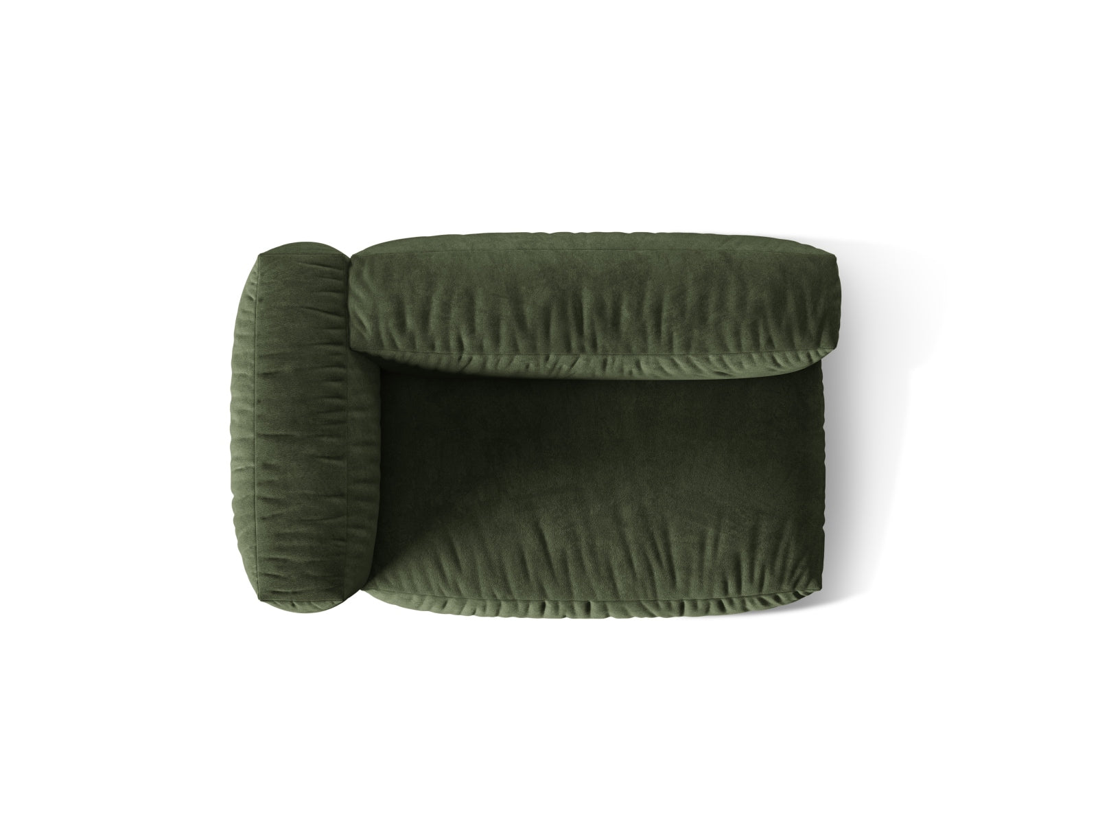 Stylischer linker 1-Sitzer des Martina Moduls in Green-Vogue, perfekt für trendbewusste Wohnkonzepte und entspannende Momente.