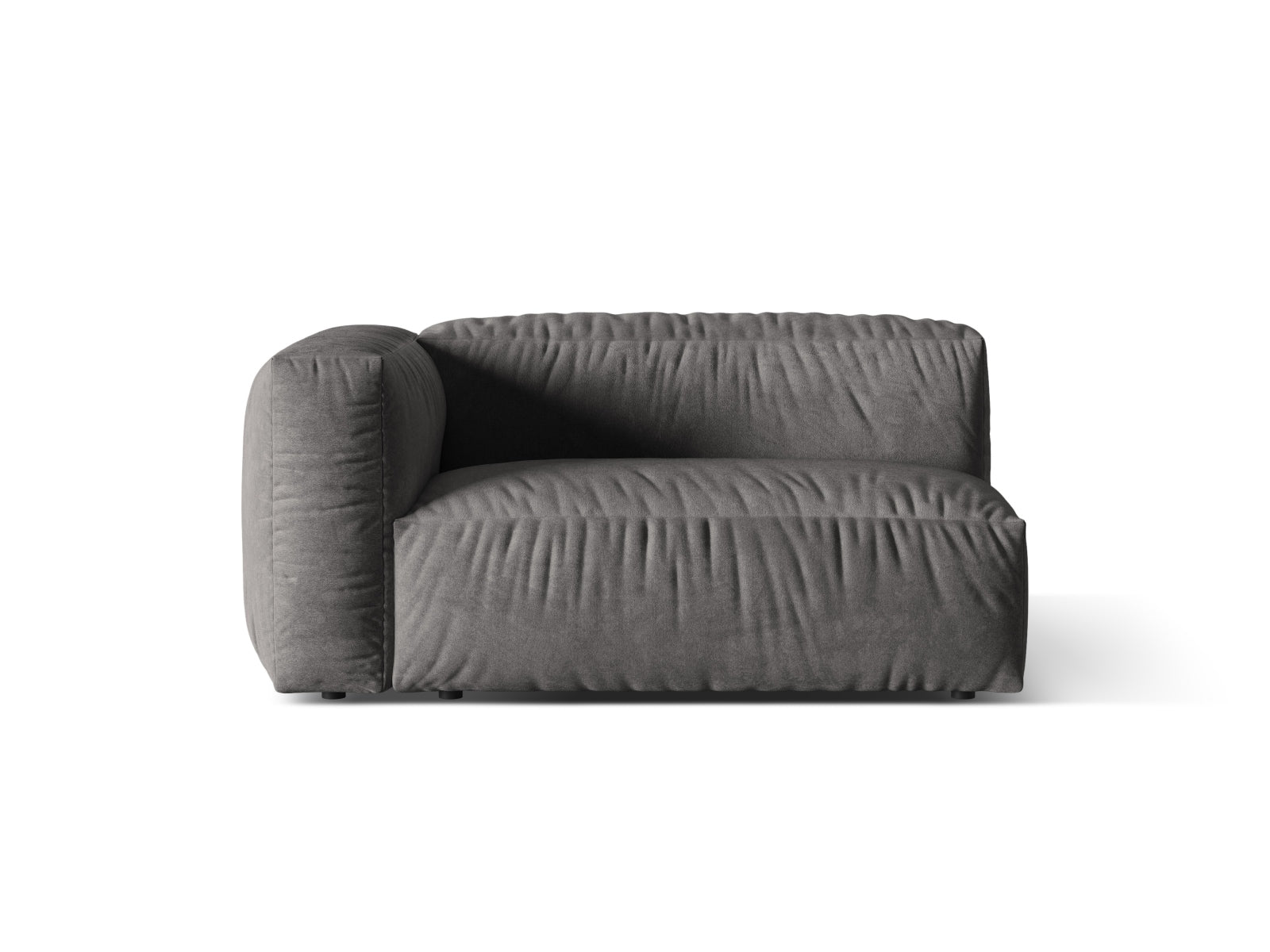 Martina Velour Modul links 1 Sitzer in Grey präsentiert im Onlineshop von KAQTU Design AG. Modulares Sofa ist von Micadoni