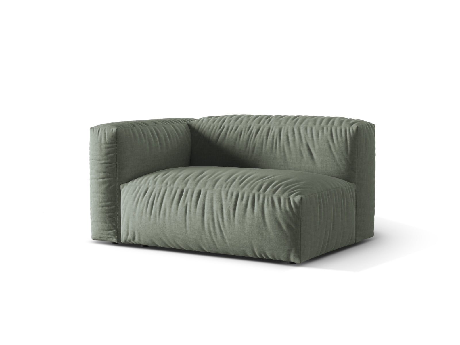 Eleganter 1-Sitzer Martina Modul in trendigem Moosgrün, ideal für kreative Raumkonzepte und stilvolle Einrichtungsideen.