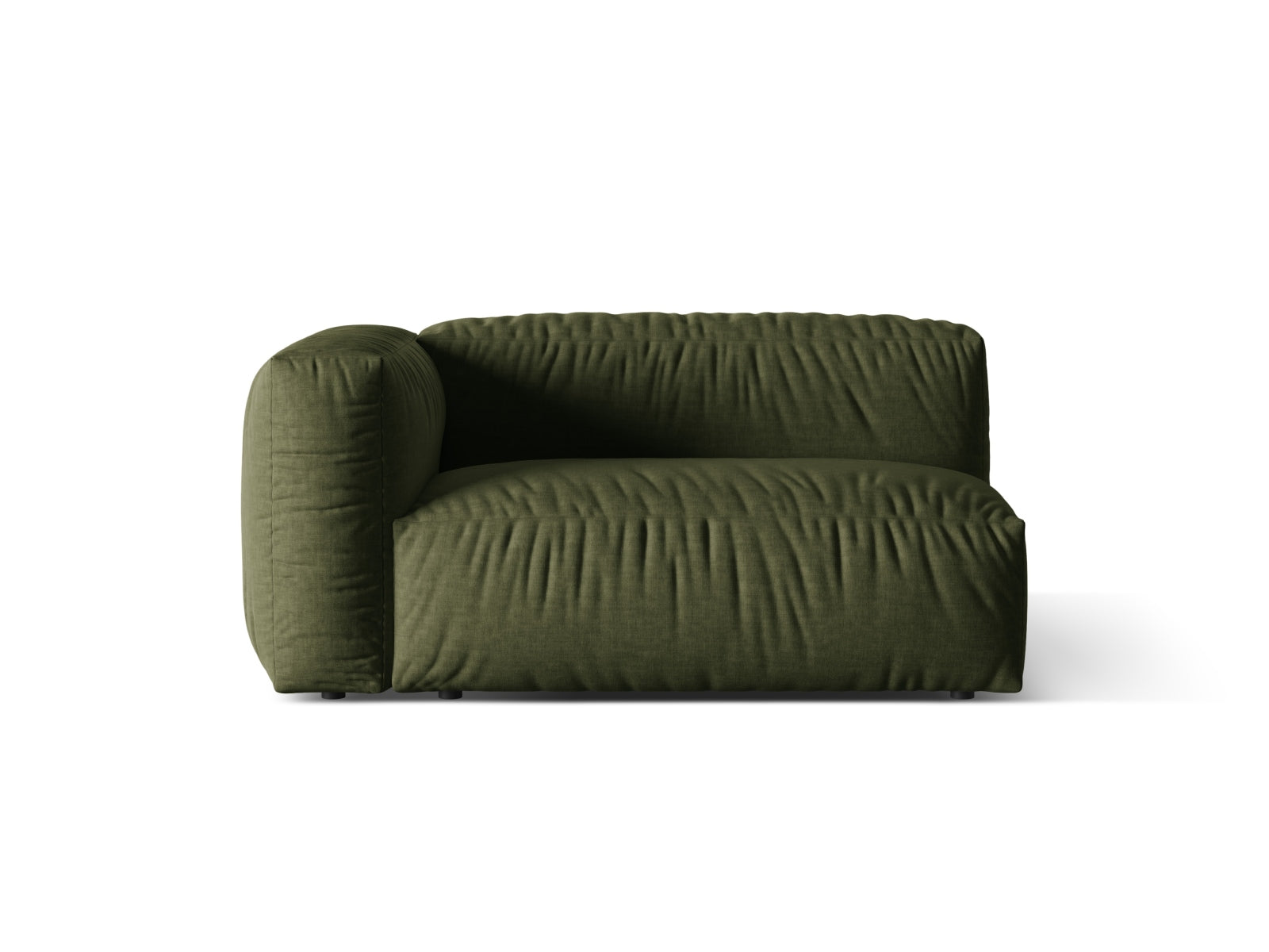 Moderner linker 1-Sitzer des Martina Moduls in Green-Boston, perfekt für gemütliche Leseecken und stilvolle Wohnlandschaften.