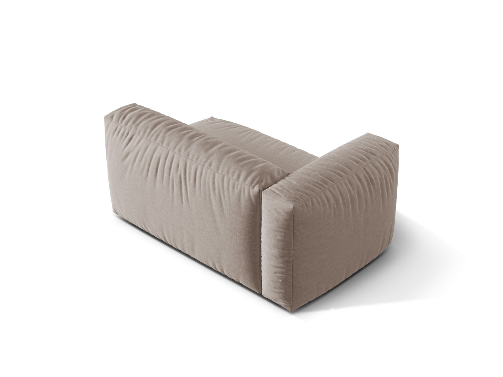 Moderner linker 1-Sitzer des Martina Moduls in edlem Dunkelbeige, ideal für gemütliche und elegante Wohnräume.