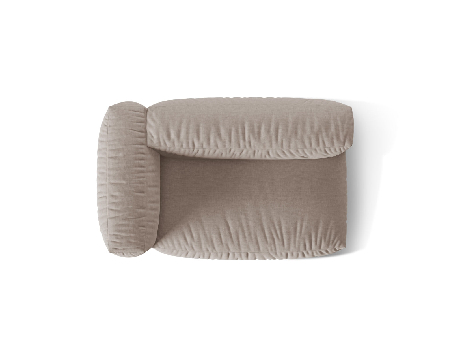 Eleganter linker 1-Sitzer des Martina Moduls in stilvollem Dunkelbeige, perfekt für stilvolle und komfortable Wohnlandschaften.