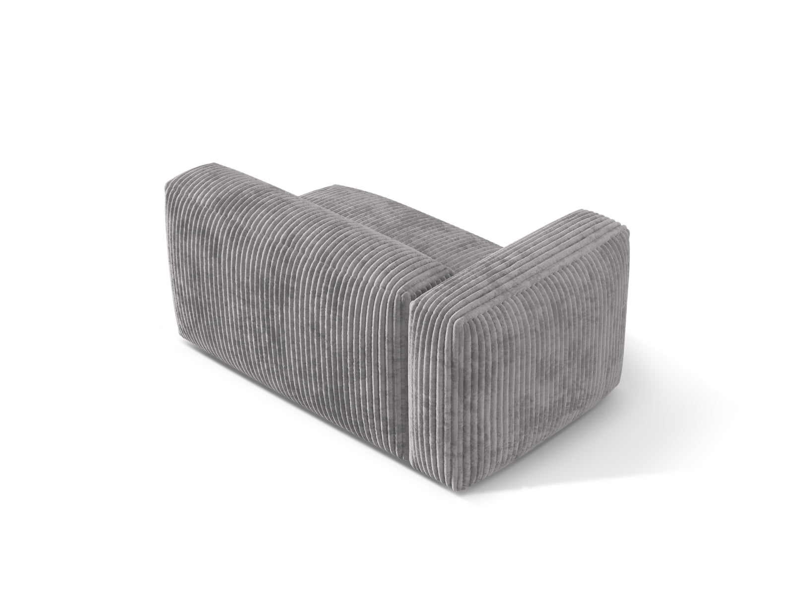 Stylischer linker 1-Sitzer des Martina Moduls in zartem Light Grey-Tilia, perfekt für moderne und anpassbare Wohnräume.