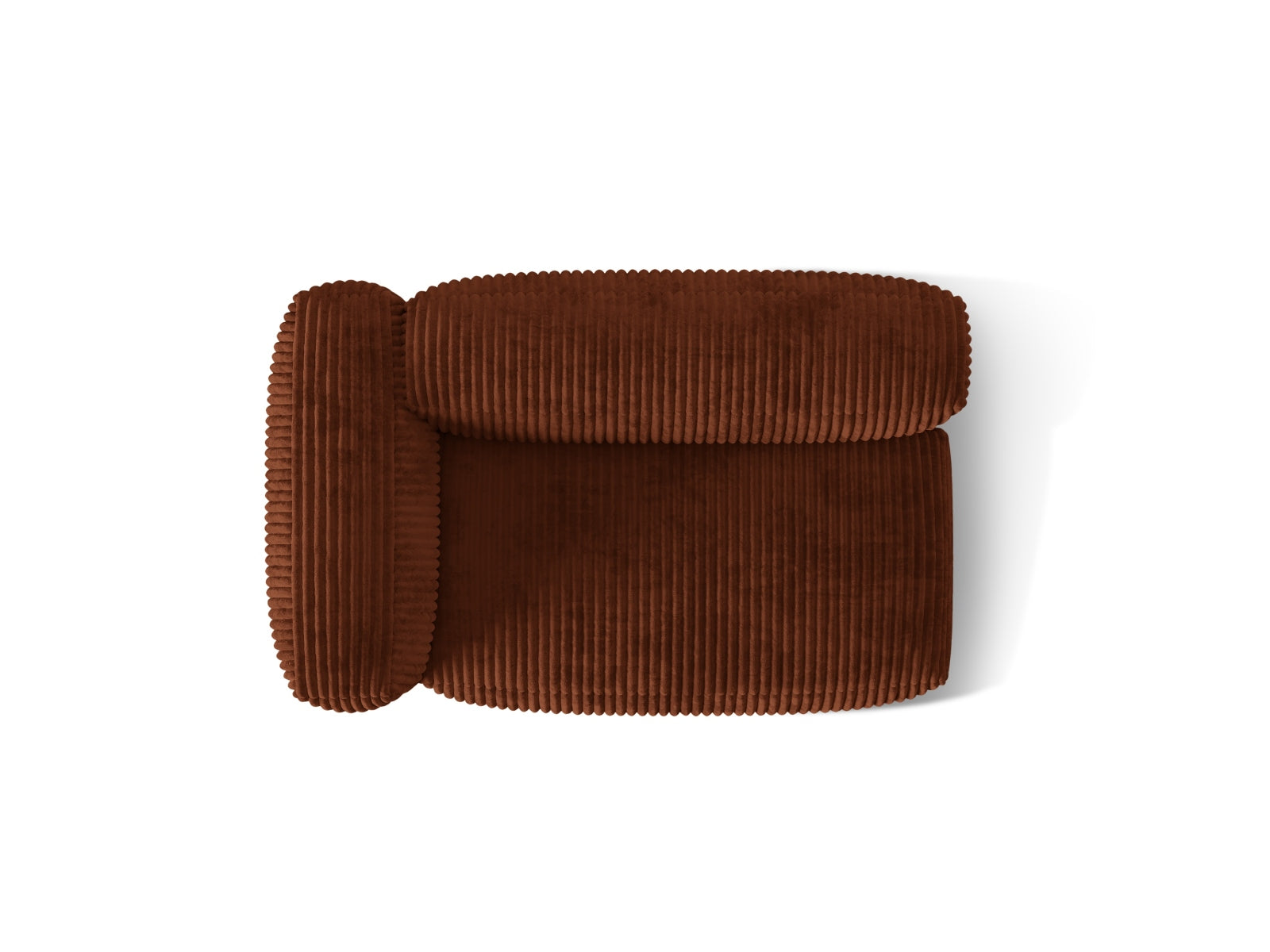 Eleganter linker 1-Sitzer des Martina Moduls in ansprechendem Brick-Tilia, ideal für stilvolle und einladende Wohnambiente.