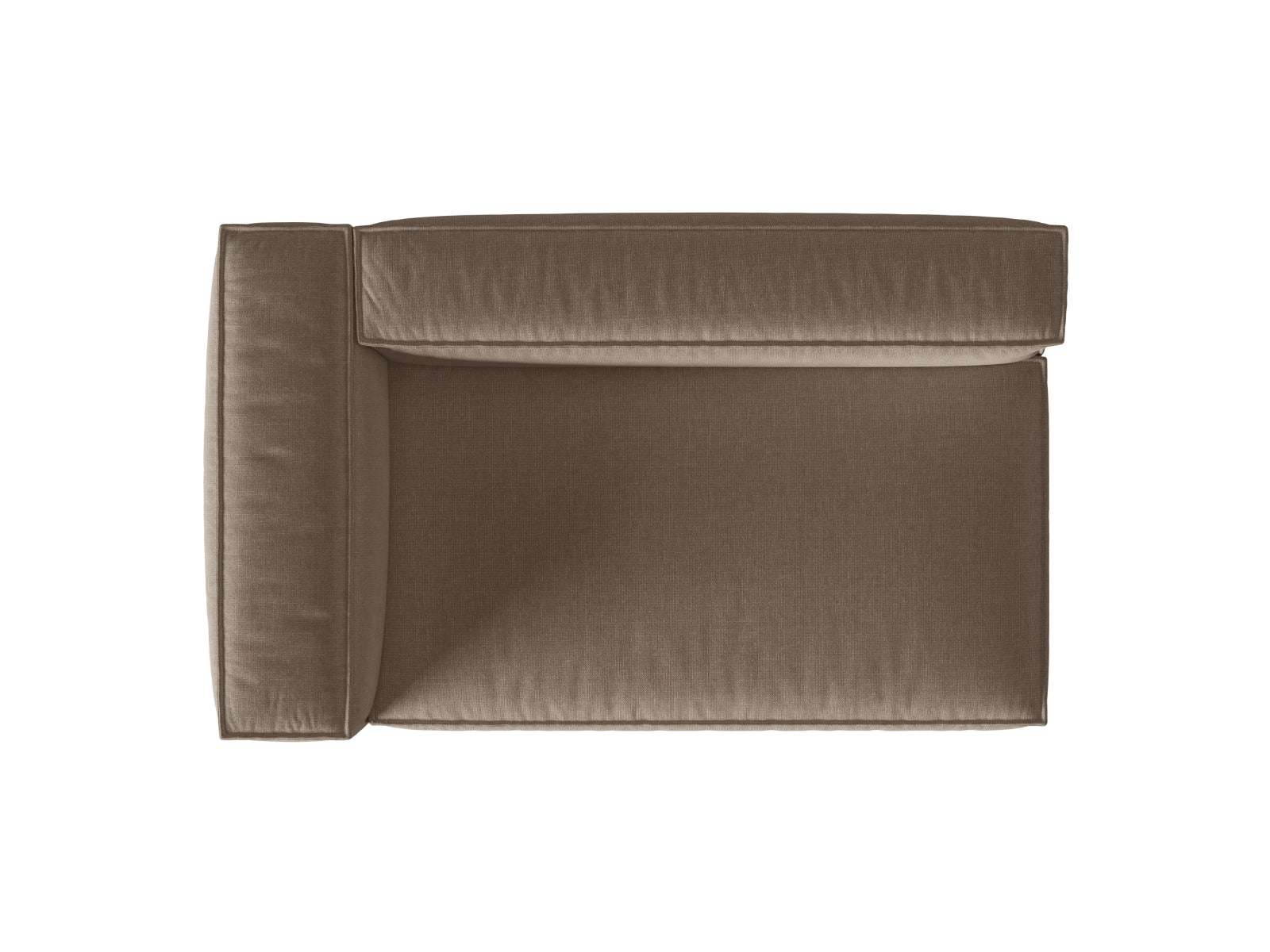 Modulares 3-Sitzer Sofa links Nuria in warmem Cappuccino-Liberty, perfekt für stilvolle und anpassbare Wohnkonzepte.