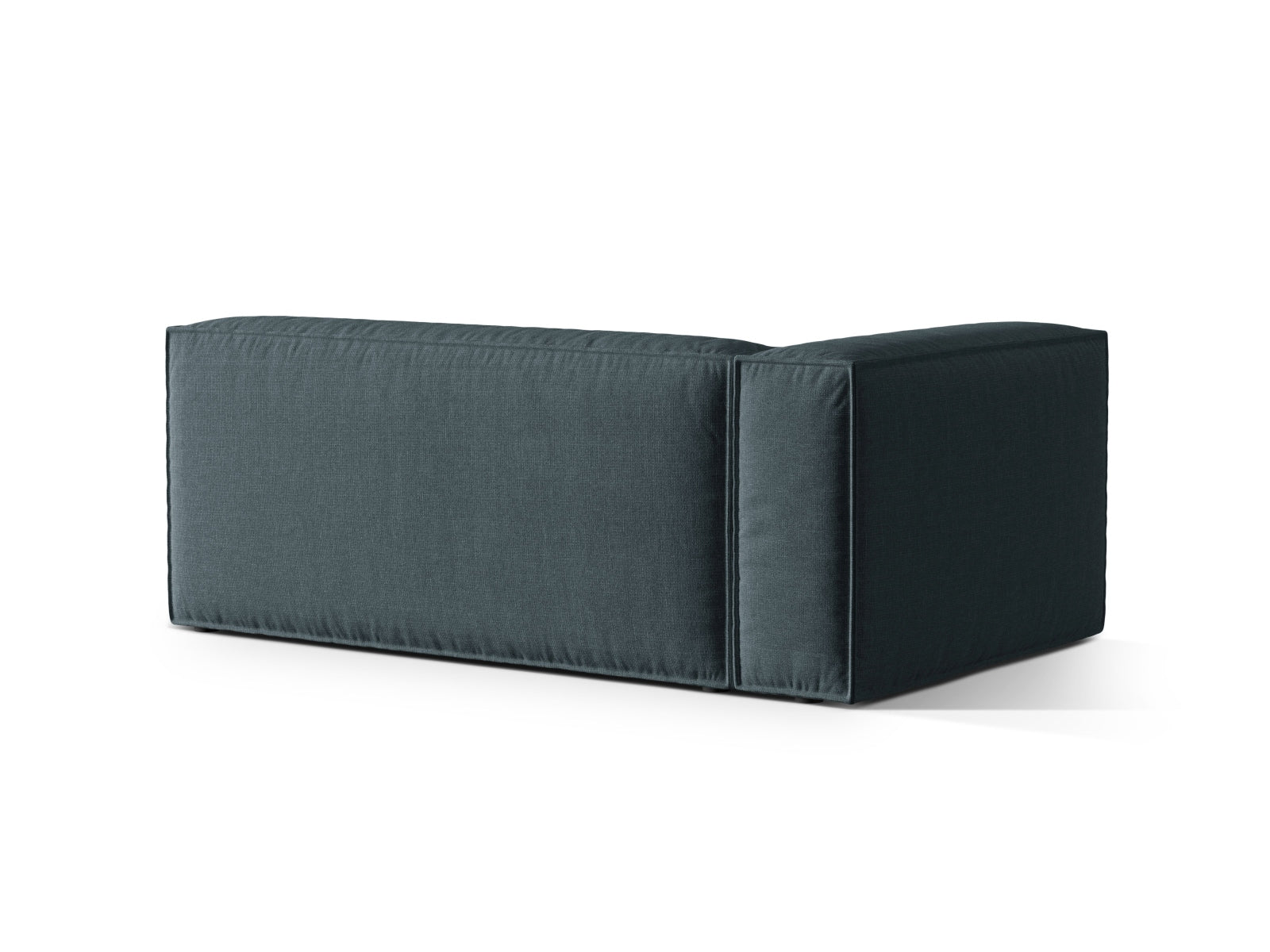 Elegantes 3-Sitzer Sofa links Nuria in modernem Petrol, ideal für kreative Wohnkonzepte und komfortable Entspannung.