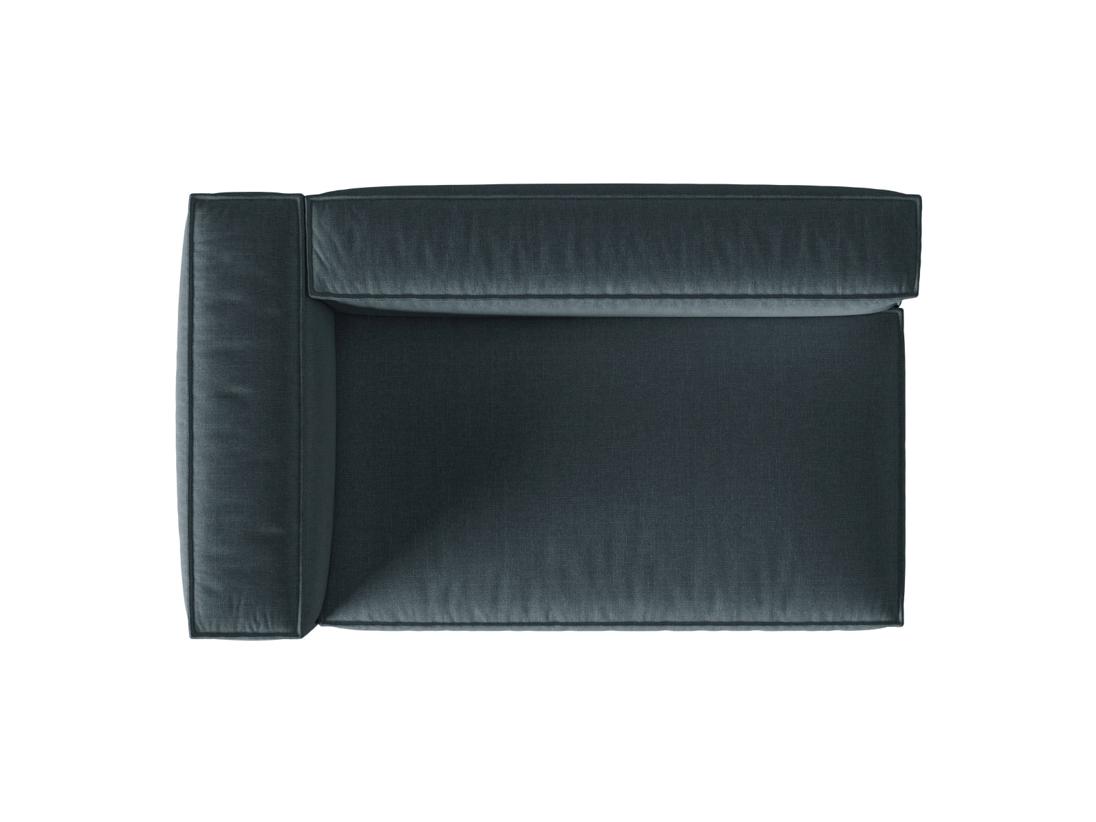 Modulares 3-Sitzer Sofa links Nuria in stilvollem Petrol, perfekt für zeitgemäße Wohnräume und gemütliche Stunden.