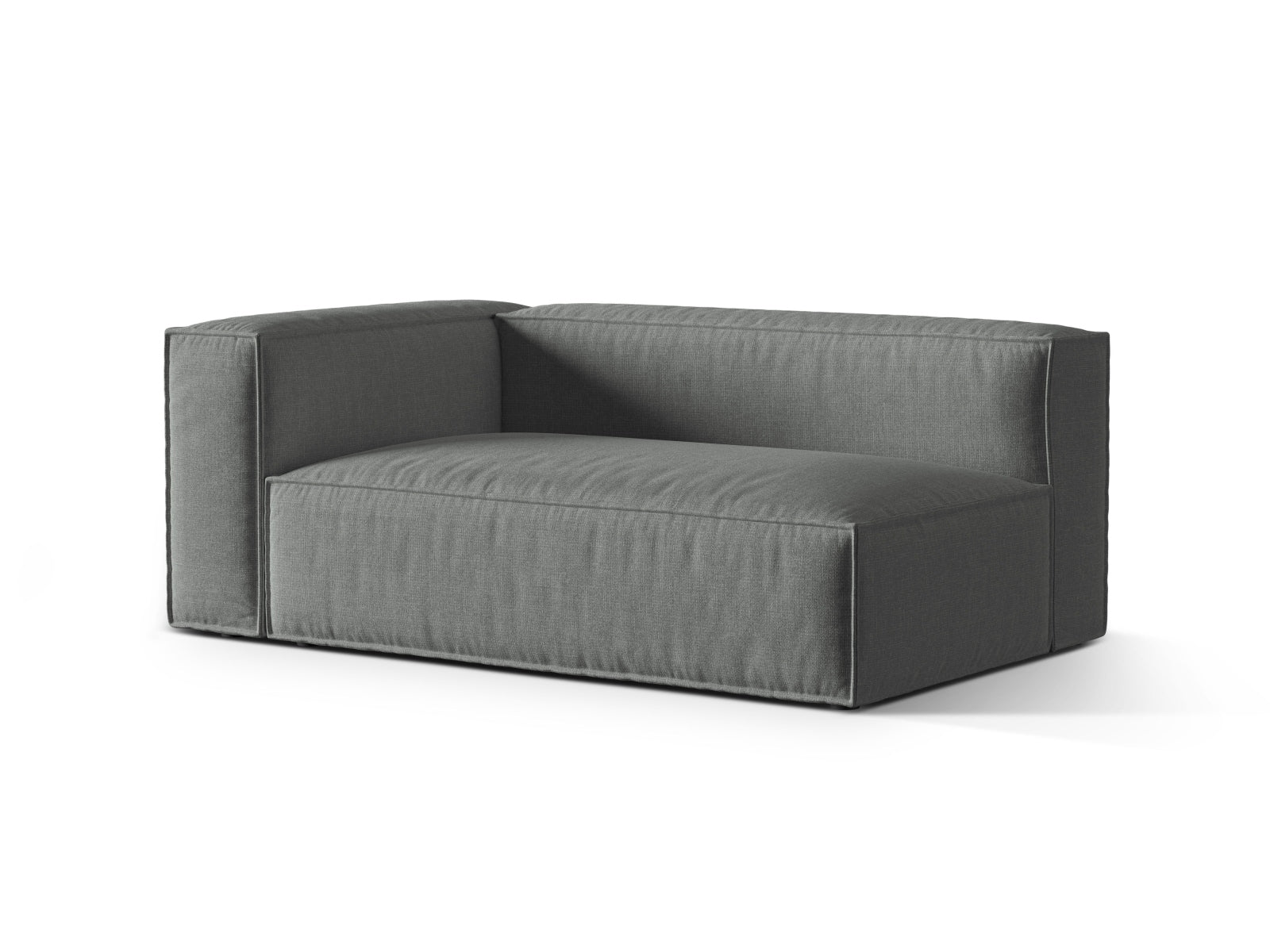 Elegantes 3-Sitzer Sofa links Nuria in Grau, modulares Design von Micadoni, ideal für stilvolle Wohnräume.