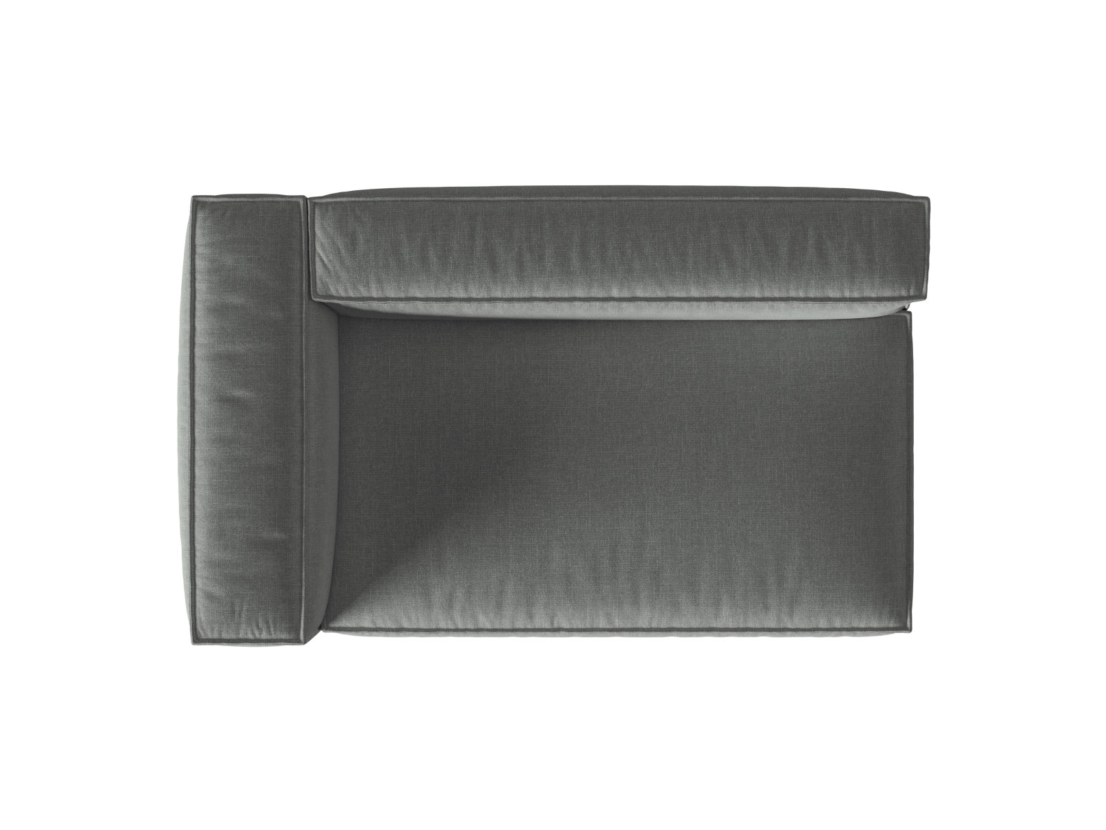 Modulares 3-Sitzer Sofa links Nuria in ansprechendem Grauton, perfekt für stilvolle Wohnzimmer und zeitgemäße Einrichtung.
