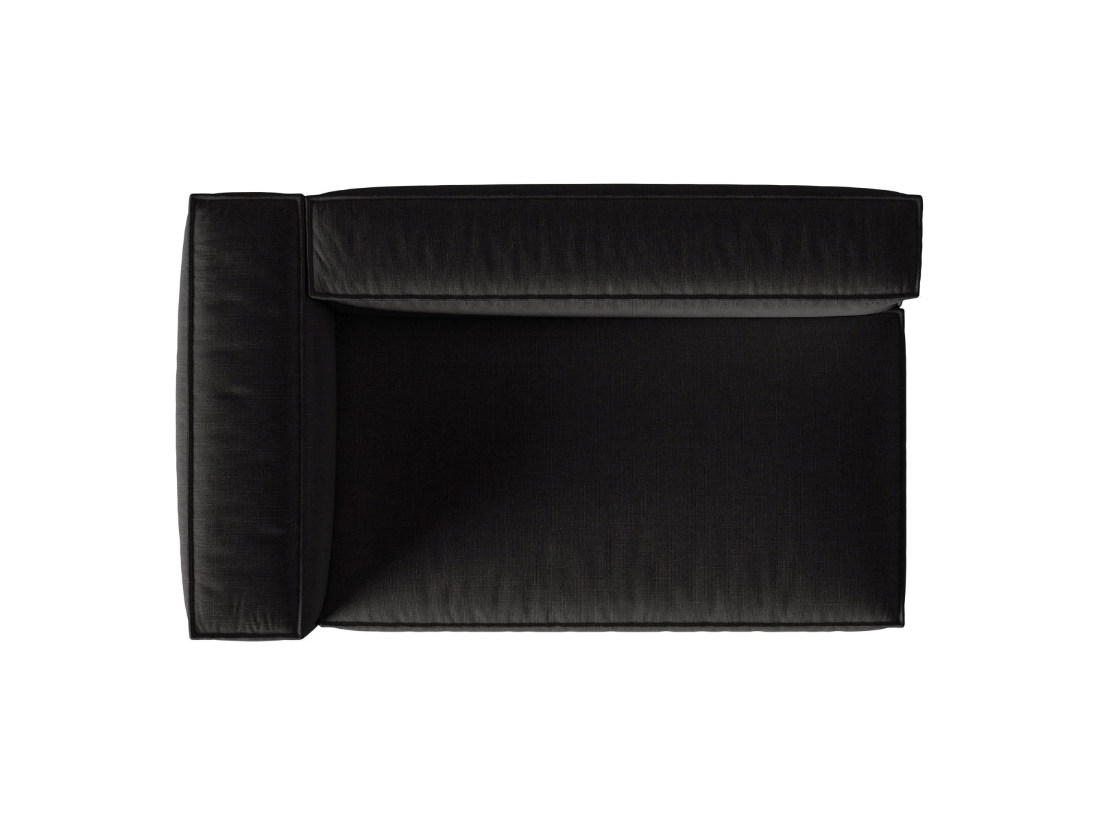 Modulares 3-Sitzer Sofa links Nuria in zeitlosem Schwarz, perfekt für stilvolle Wohnkonzepte und individuelle Raumgestaltung.