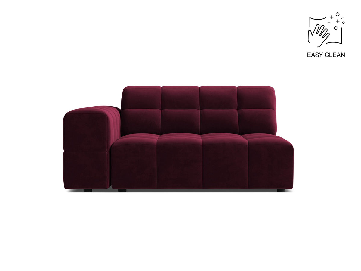 Modulares Sofa Jennifer von Micadoni in Leichtes beige mit Chenille-Bezug Eden, schwarzen Kunststoffbeinen und niedriger Rückenlehne.