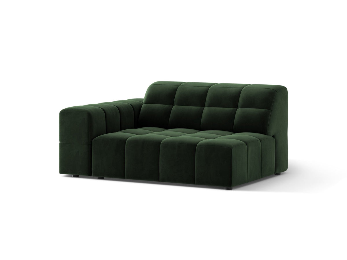 Modulares Sofa Jennifer von Micadoni in Leichtes beige mit Chenille-Bezug Eden, schwarzen Kunststoffbeinen und niedriger Rückenlehne.