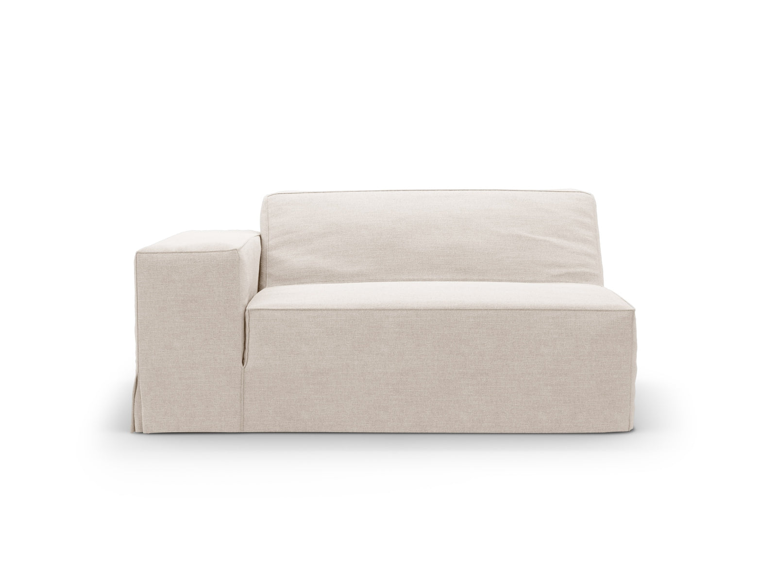 Beige Jodie Modul links 1 Sitzer von Micadoni, stilvolles und modernes Design für Ihr Wohnzimmer, ideal für individuelle Sofa-Kombinationen.