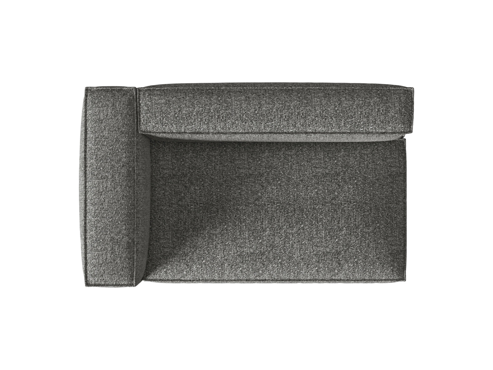 Elegantes, linksseitiges 3-Sitzer Sofa aus Boucle in Graphit, ideal für stilvolle Wohnräume und entspannte Gemütlichkeit.