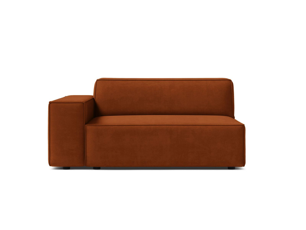 1-Sitzer Modul links Jodie in Terracotta-Bluvel präsentiert im Onlineshop von KAQTU Design AG. Modulares Sofa ist von Micadoni