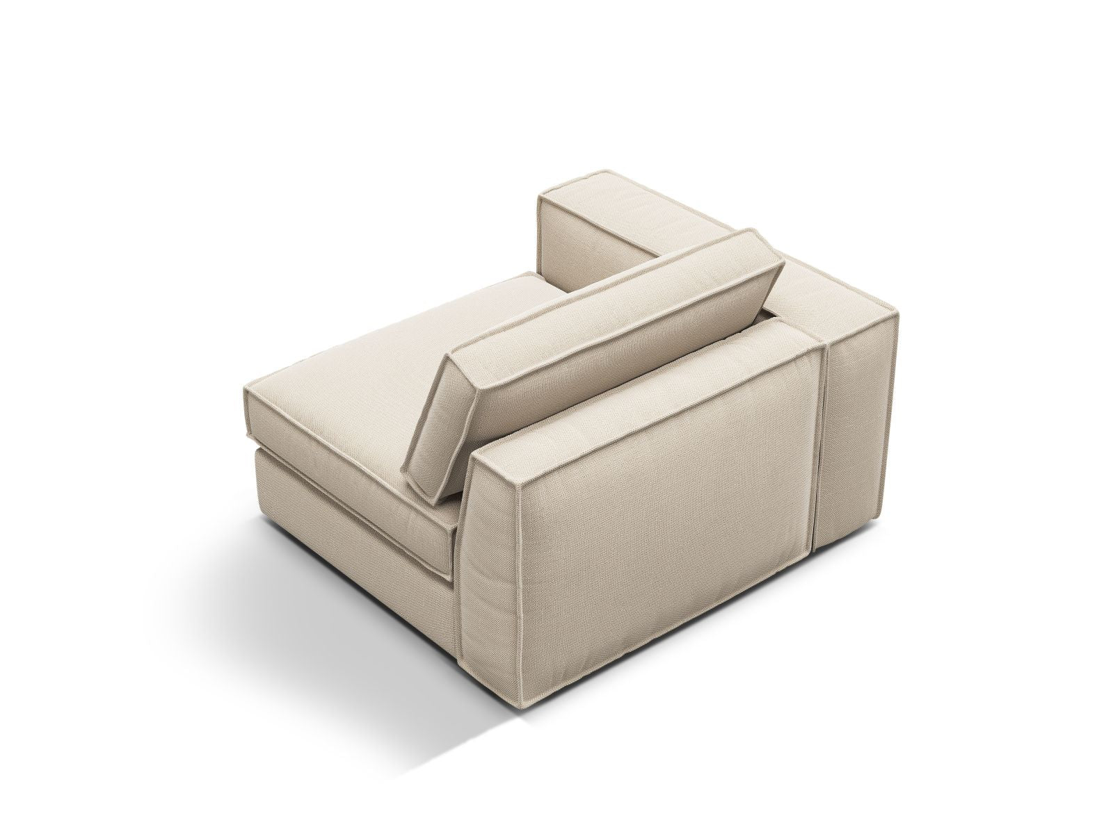 Beige 1-Sitzer Modul links Pola von Micadoni, ideal für individuelle Sofa-Arrangements, modern und elegant, erhältlich bei KAQTU Design AG.