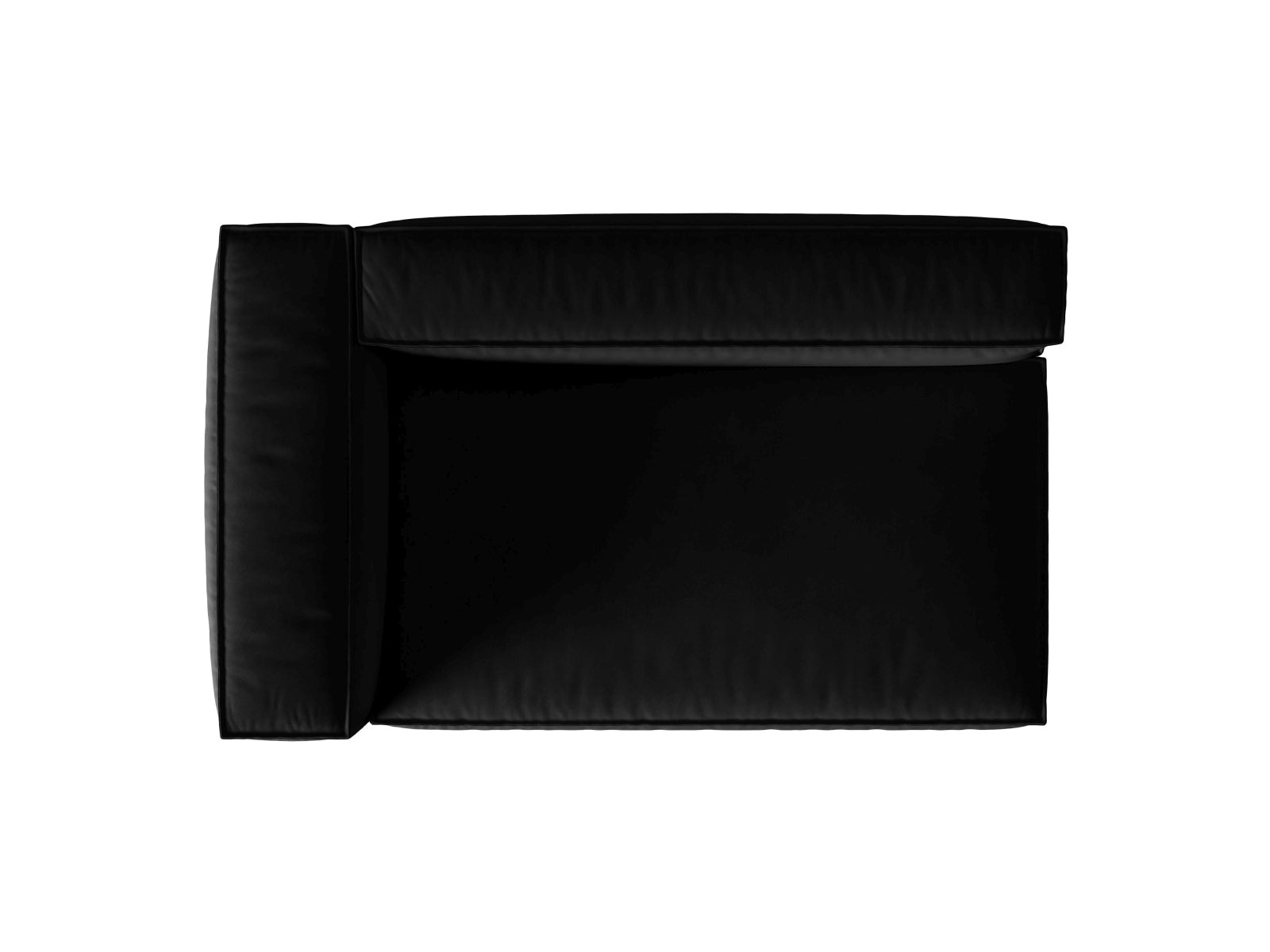 Elegantes, modulares 3-Sitzer Sofa Nuria Velour in luxuriösem Schwarz, ideal für moderne Wohnräume und stilvolle Akzente.