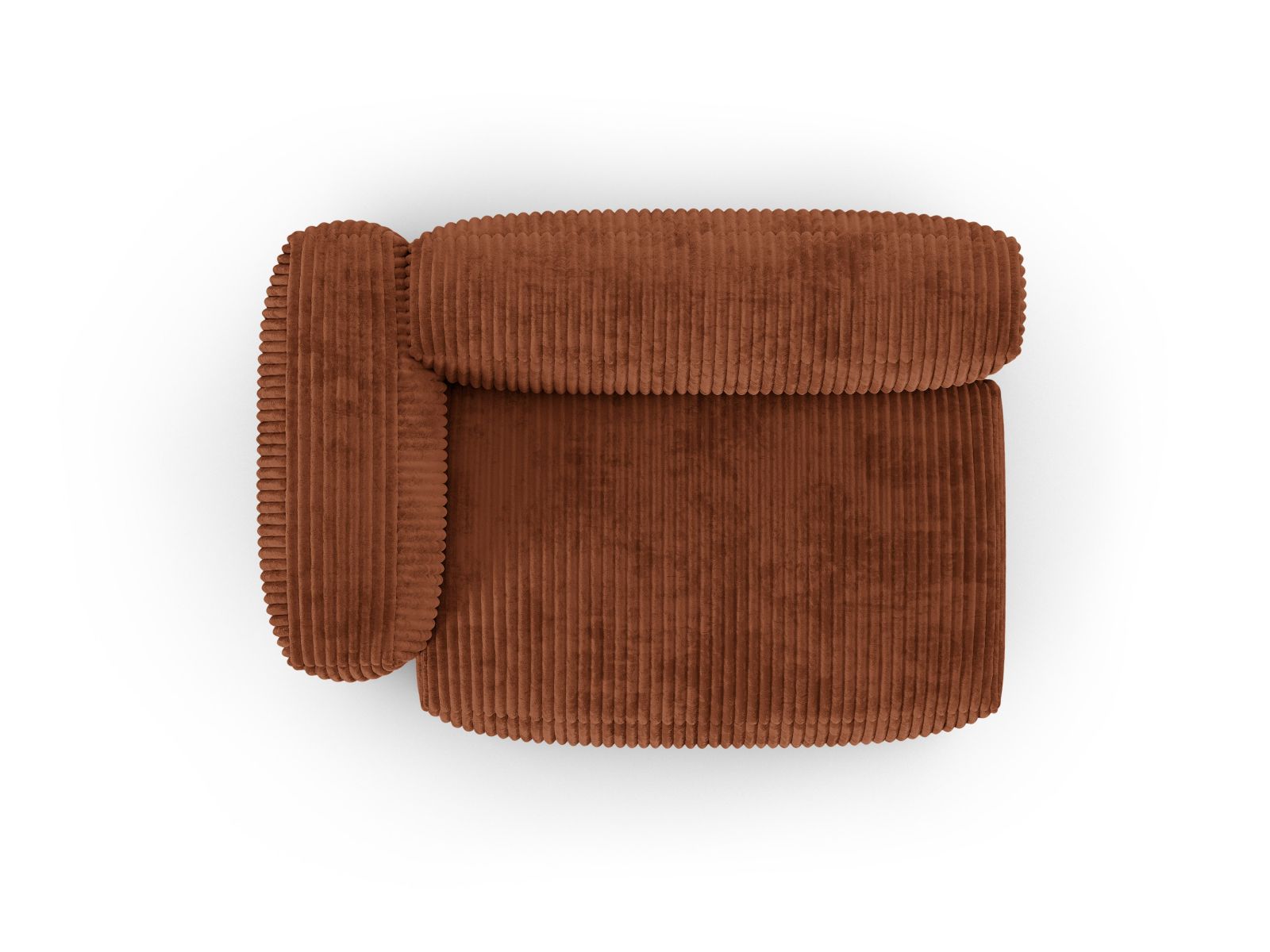 Modulares Doppelsitz-Sofa links Martina in Brick-Tilia, perfekt für stilvolle Wohnräume und zeitgemäße Einrichtung.