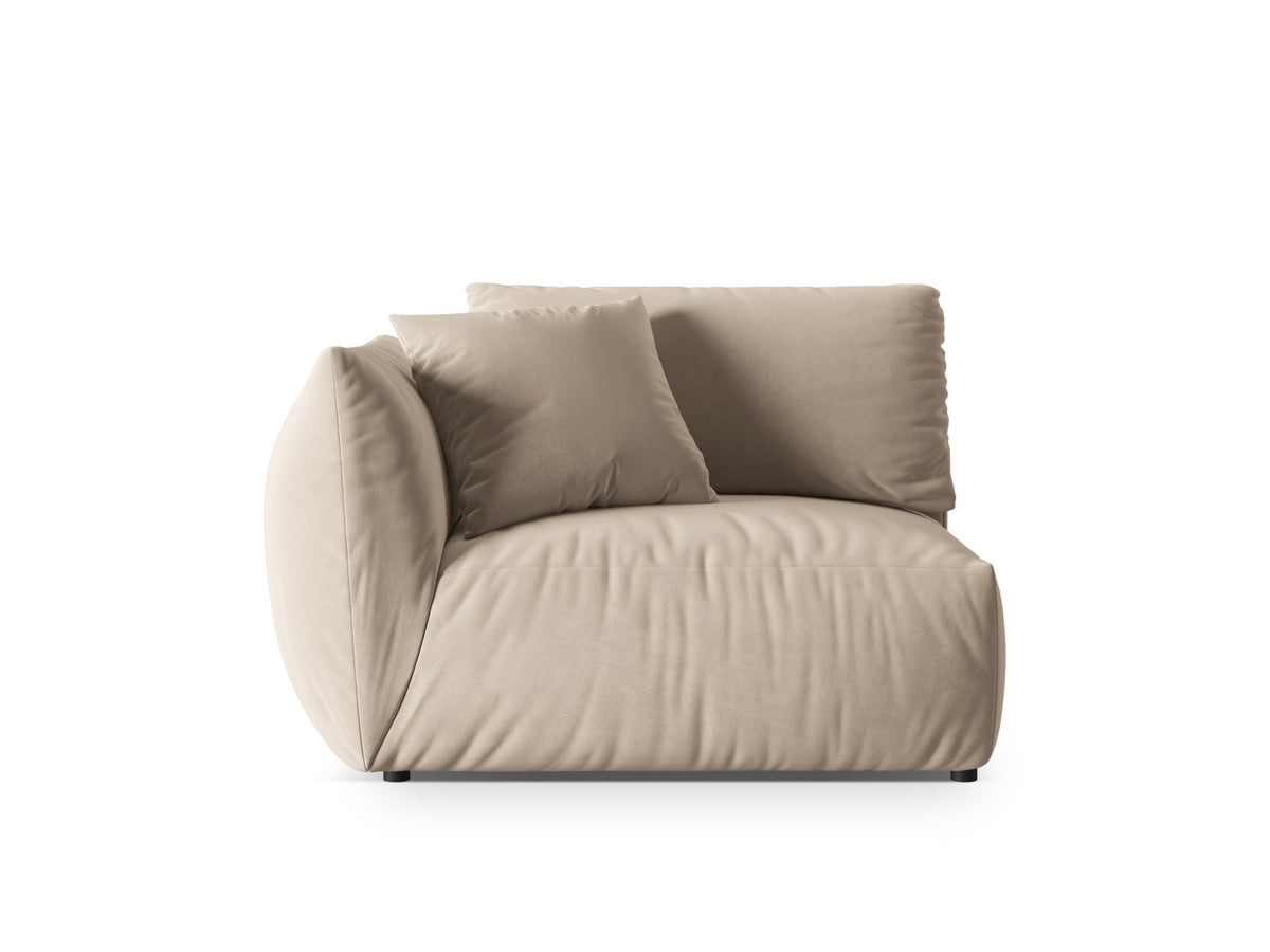 Chris Velour Modul links 1 Sitzer in Ecru-Casino präsentiert im Onlineshop von KAQTU Design AG. Modulares Sofa ist von Micadoni