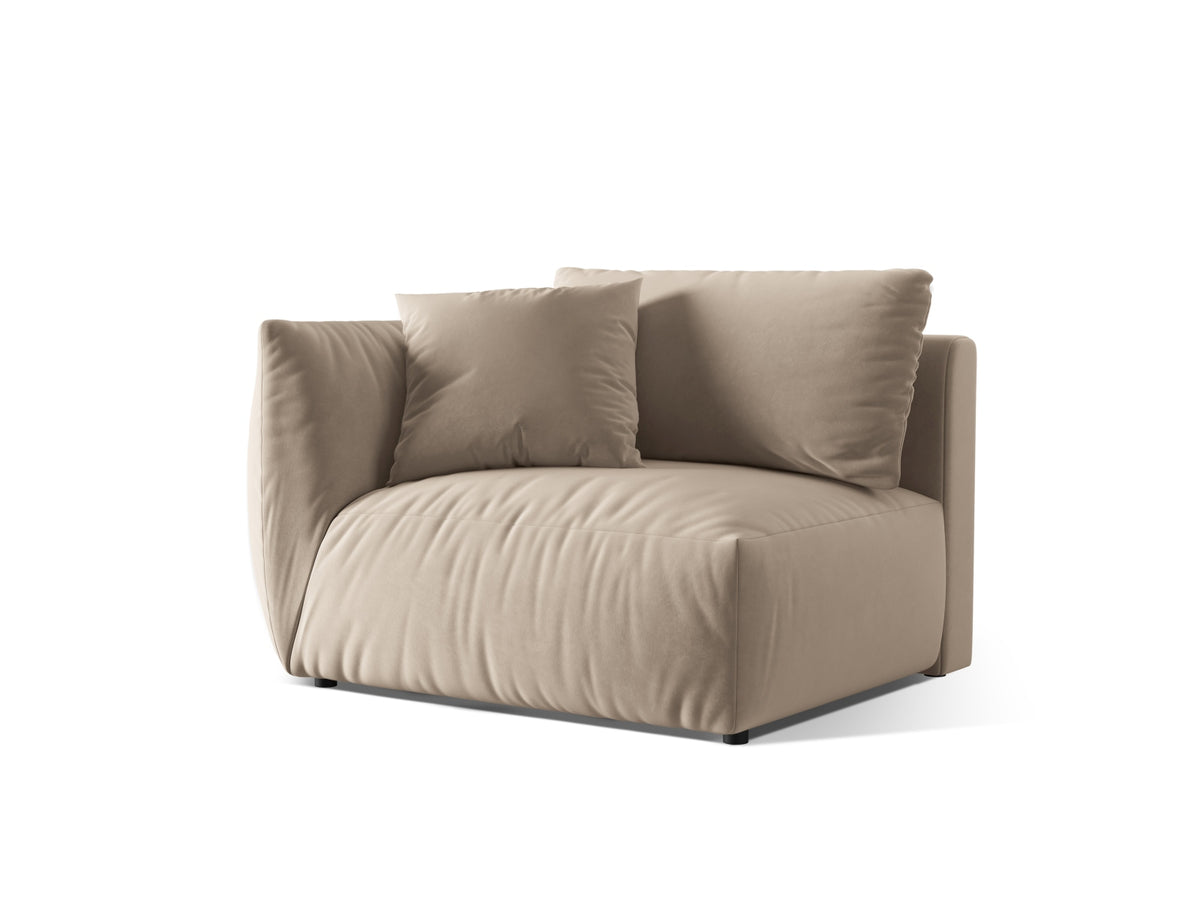 Chris Velour Modul links 1 Sitzer in Ecru-Casino präsentiert im Onlineshop von KAQTU Design AG. Modulares Sofa ist von Micadoni