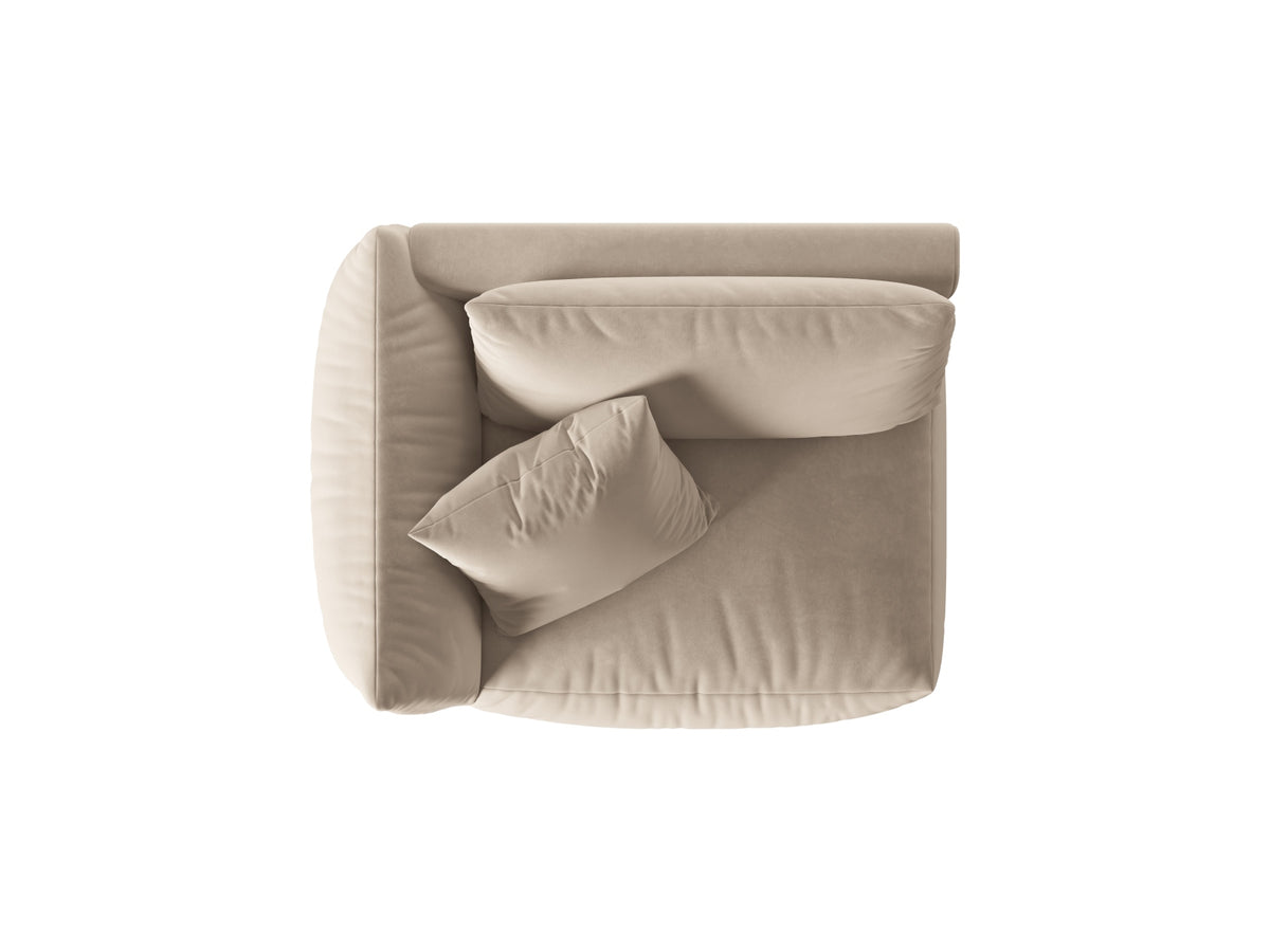 Chris Velour Modul links 1 Sitzer in Ecru-Casino präsentiert im Onlineshop von KAQTU Design AG. Modulares Sofa ist von Micadoni