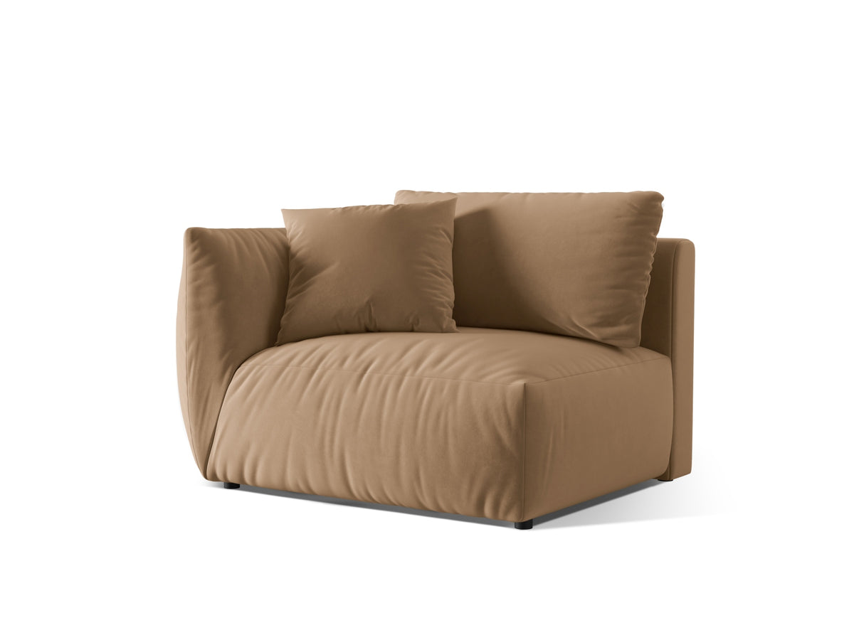 Chris Velour Modul links 1 Sitzer in Sand-Casino präsentiert im Onlineshop von KAQTU Design AG. Modulares Sofa ist von Micadoni