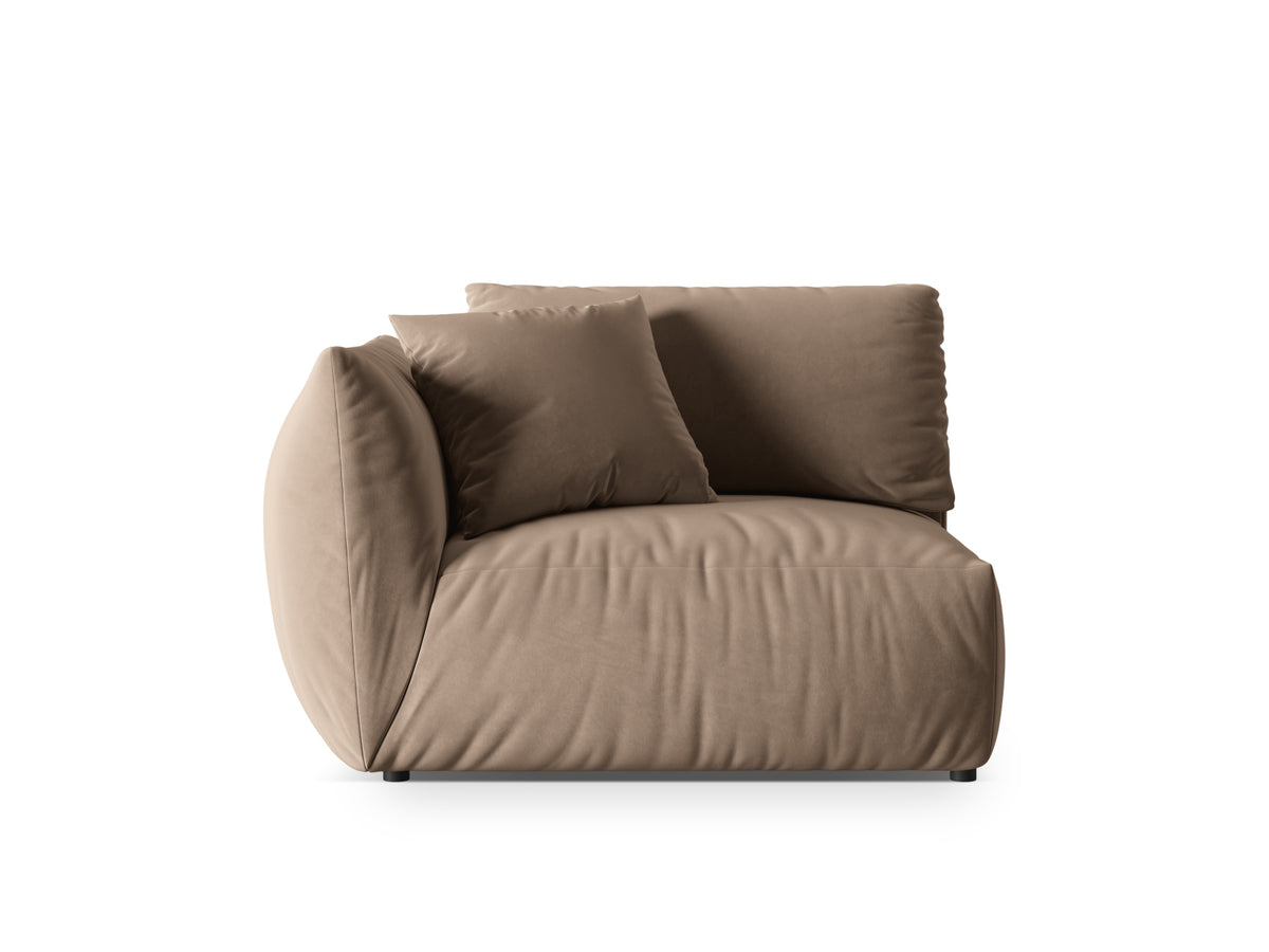 Chris Velour Modul links 1 Sitzer in Light Brown-Casino präsentiert im Onlineshop von KAQTU Design AG. Modulares Sofa ist von Micadoni