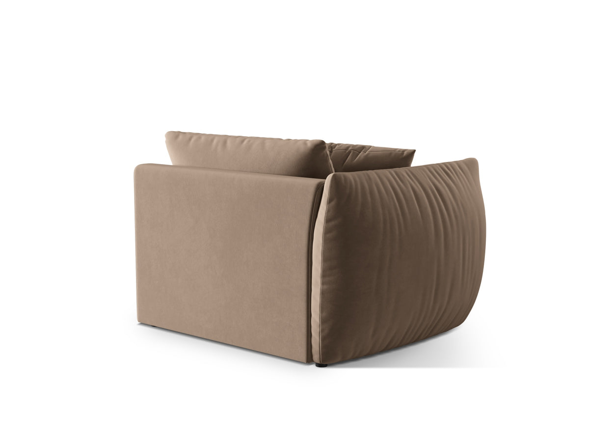 Chris Velour Modul links 1 Sitzer in Light Brown-Casino präsentiert im Onlineshop von KAQTU Design AG. Modulares Sofa ist von Micadoni
